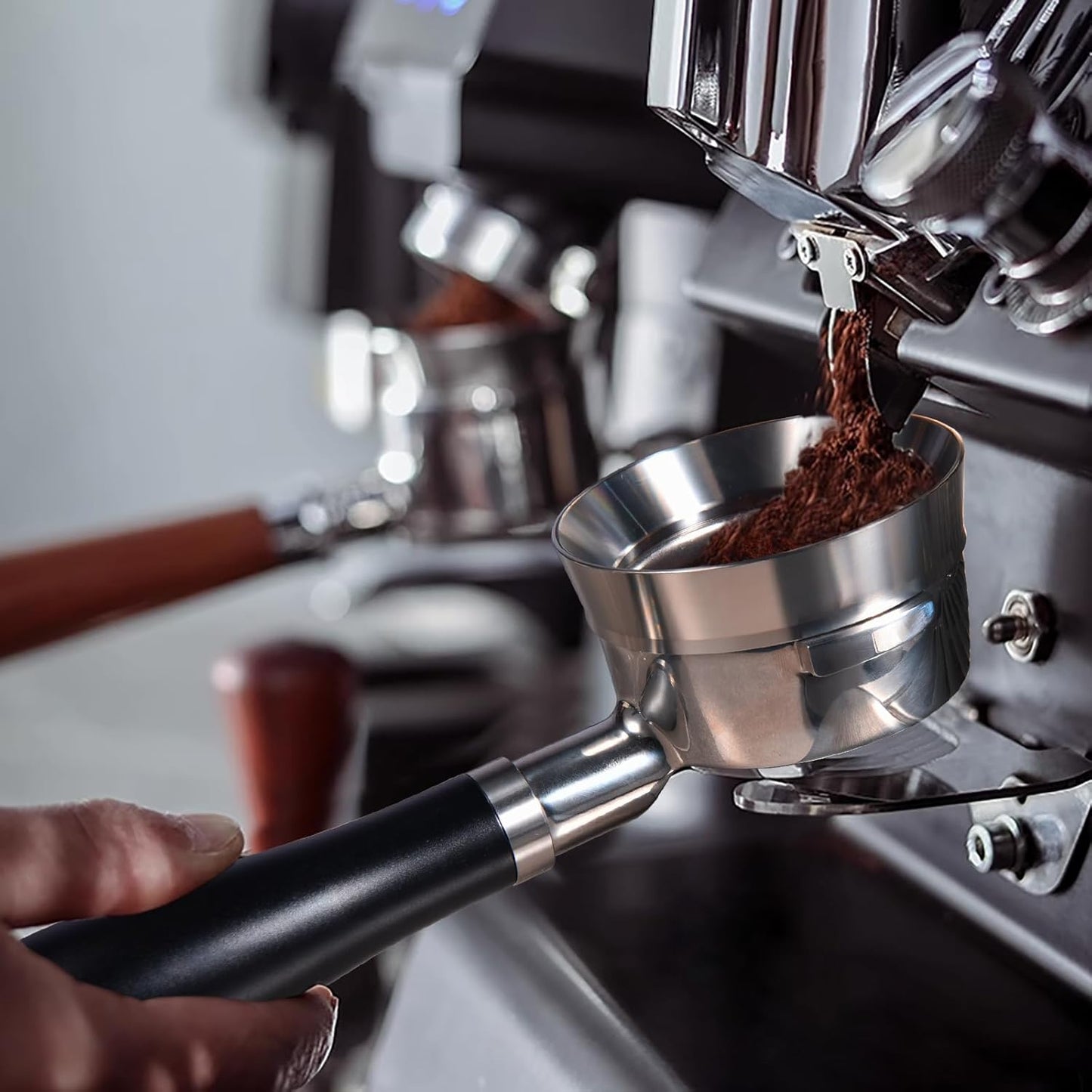 58mm Magnetic Dosing Funnel V2, MATOW Stainless Steel Espresso Dosing Ring with 8 Magnets Compatible with All 58mm Portafilter