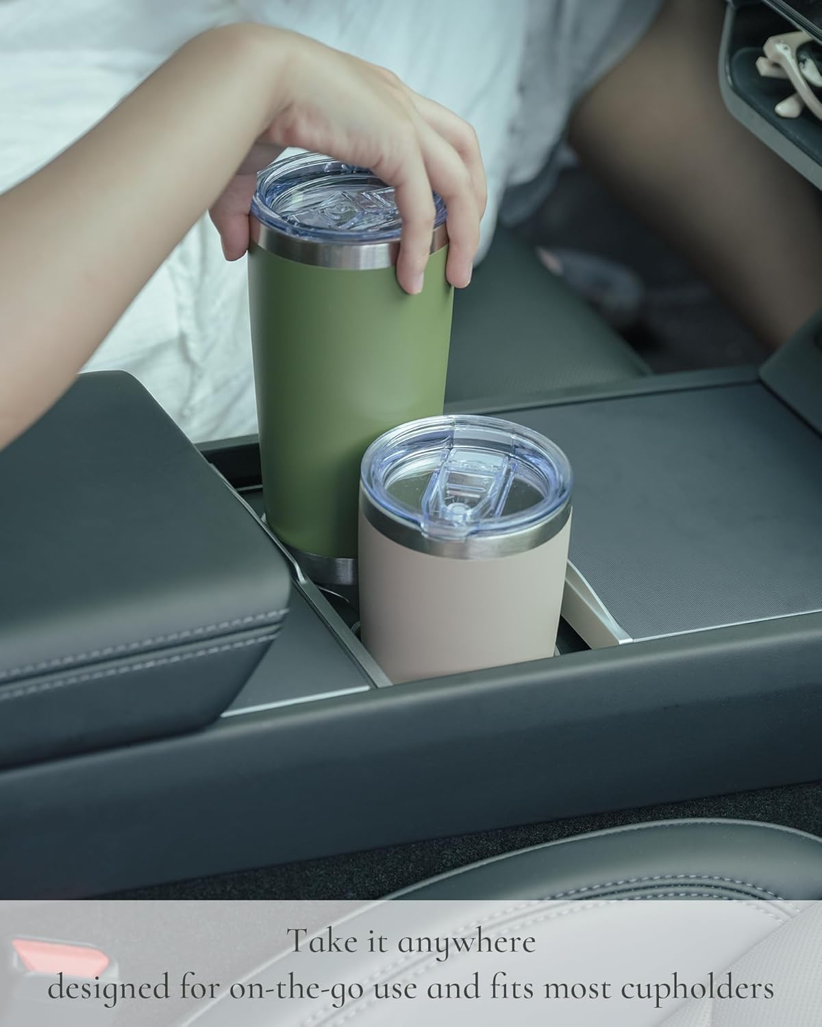 Travel Coffee Tumbler 20oz, 1 Pack Leakproof Travel Coffee Mug with Lid and Straw, Stainless Steel Double Wall Vacuum Insulated Tumbler for Hot/Iced Drinks (Textured Matte, Periwinkle)