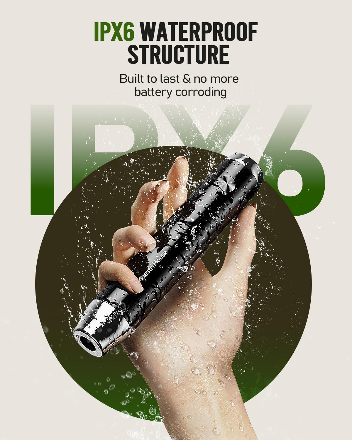 Maestri House Rechargeable Milk Frother, LunaFro NS Handheld Electric Foam Maker Waterproof Detachable Stainless Steel Whisk Drink Mixer Foamer for Lattes, Cappuccino, No Stand