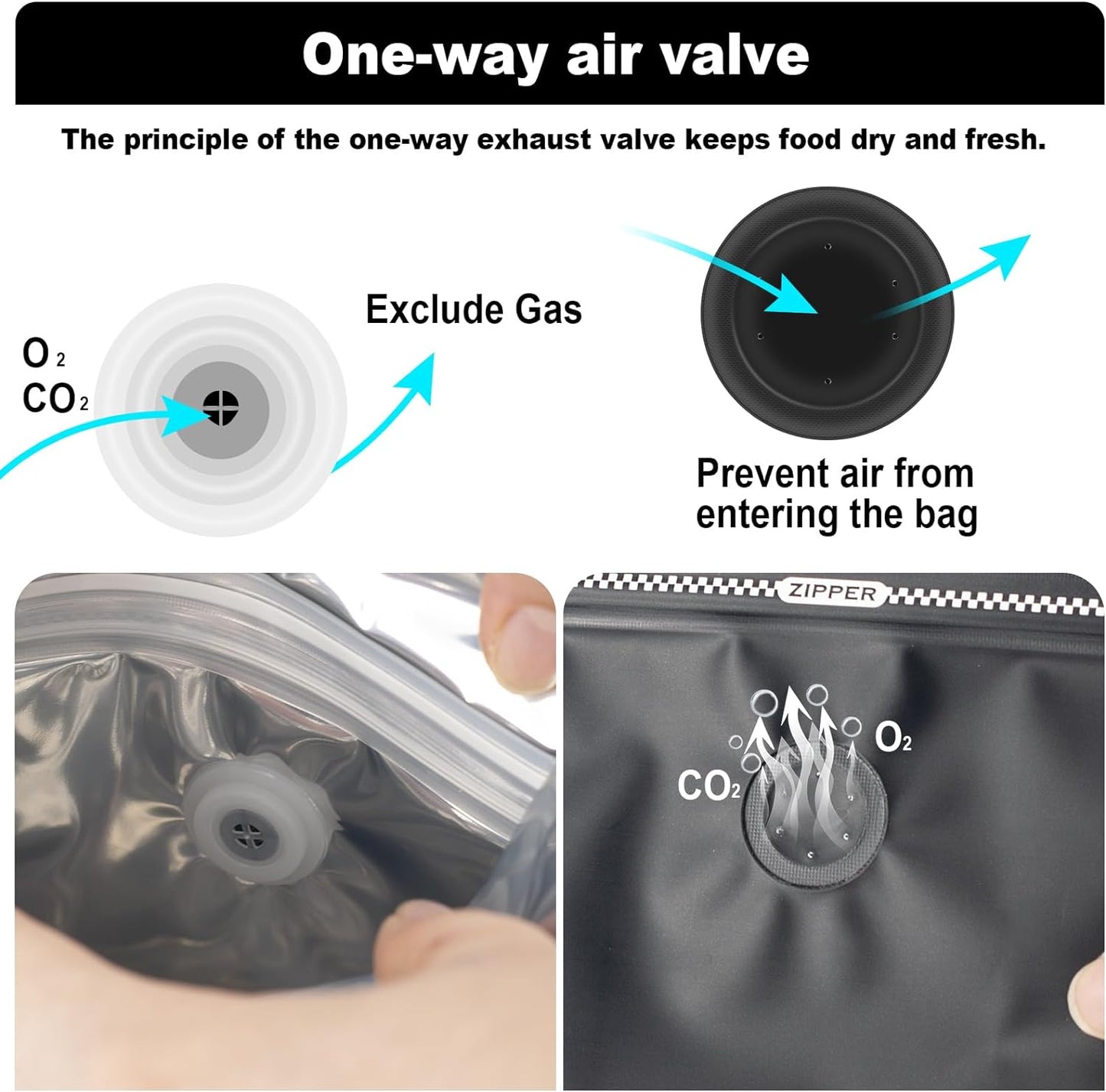 Coffee Bags with Valve(60pcs,16 oz,1 lb) Vented Coffee Beans Packaging Bags High Barrier Aluminumed Foil Flat Bottom Heat Sealed Side Zipper Resealable Storage Bag for Home or Business（White+Gray）