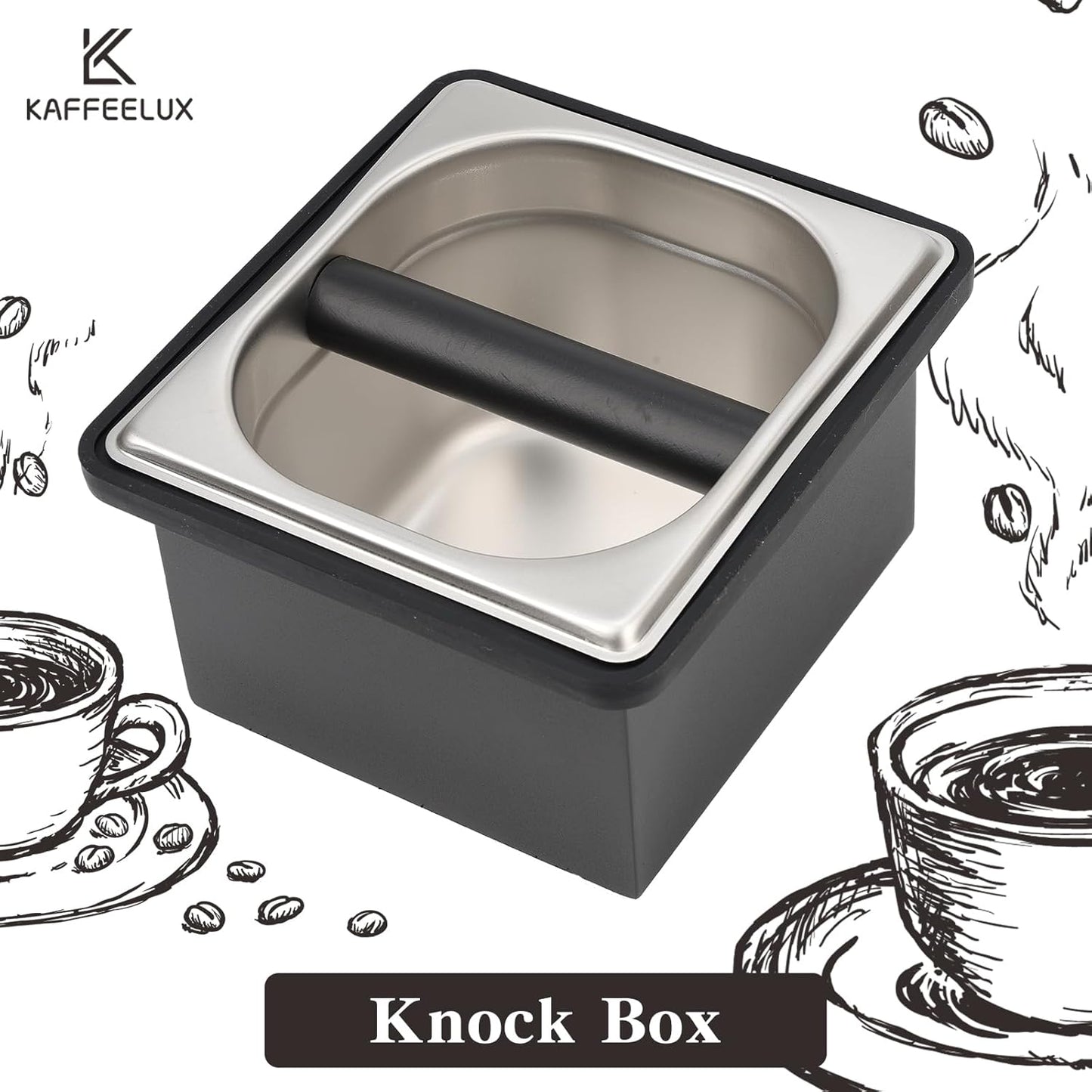 Espresso Knock Box, Stainless Steel Coffee Bag Container, With Steel Bracket And Noise Reducing Rubber Ring (S)