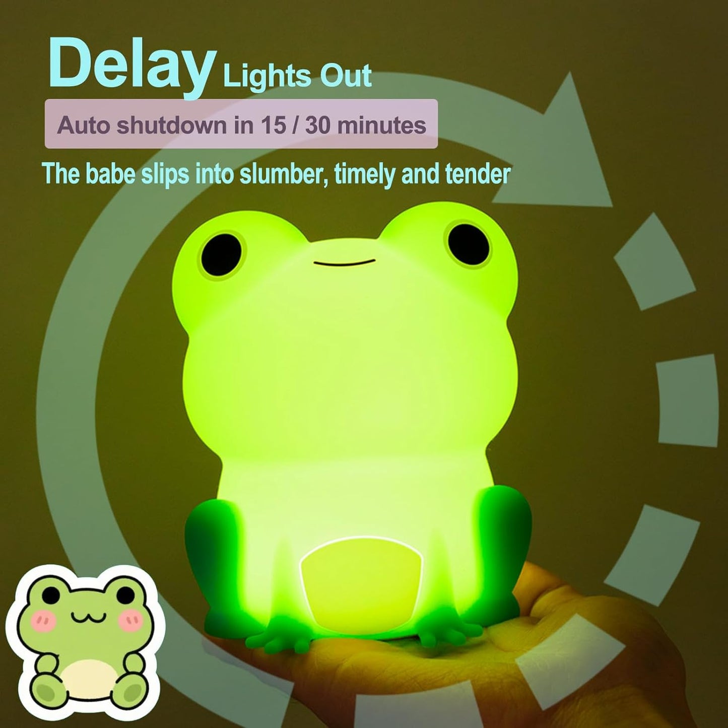 Frog Night Light, Frog Gifts, Cute Silicone Nursery Rechargeable Dimmable Bedside Lamp, Kids' Bedroom Decor, Gift for Children, Teens, Christmas Birthdays