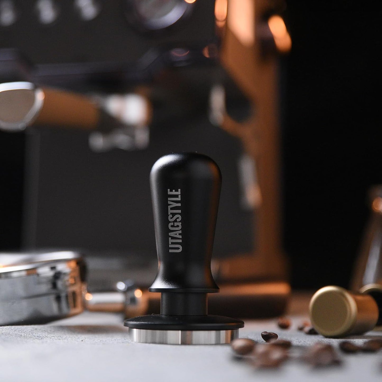 53.3mm Espresso Tamper: Coffee Tamper with Calibrated Spring Loaded - 30lb Espresso Hand Tamper - 100% Stainless Steel Flat Base Fits for 54mm Portafilter Basket