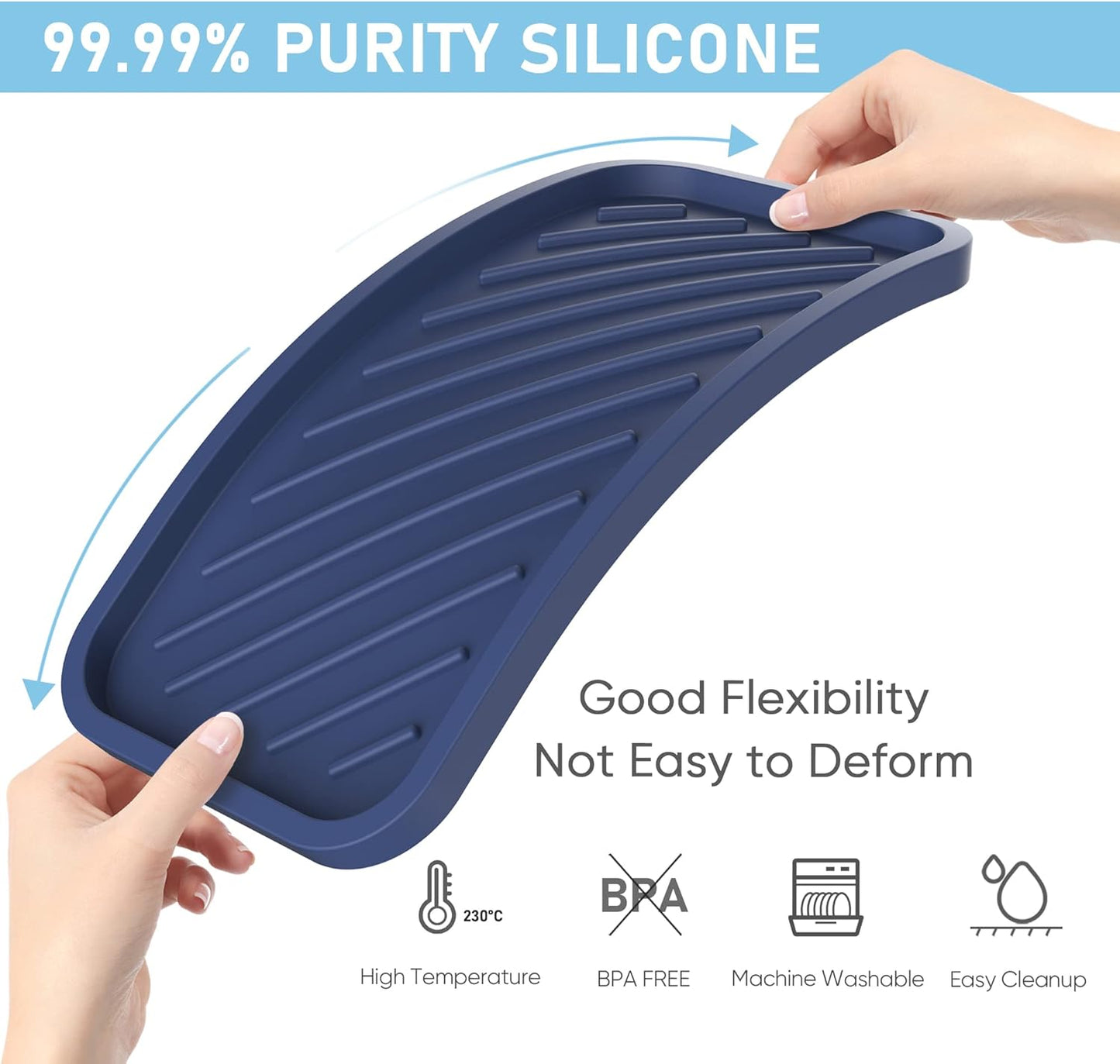 EG-SIPRO Silicone Sink Organizer Tray, 2-Pack, Sasau, Unisex, 8 Colors, Dishwashing Accessories