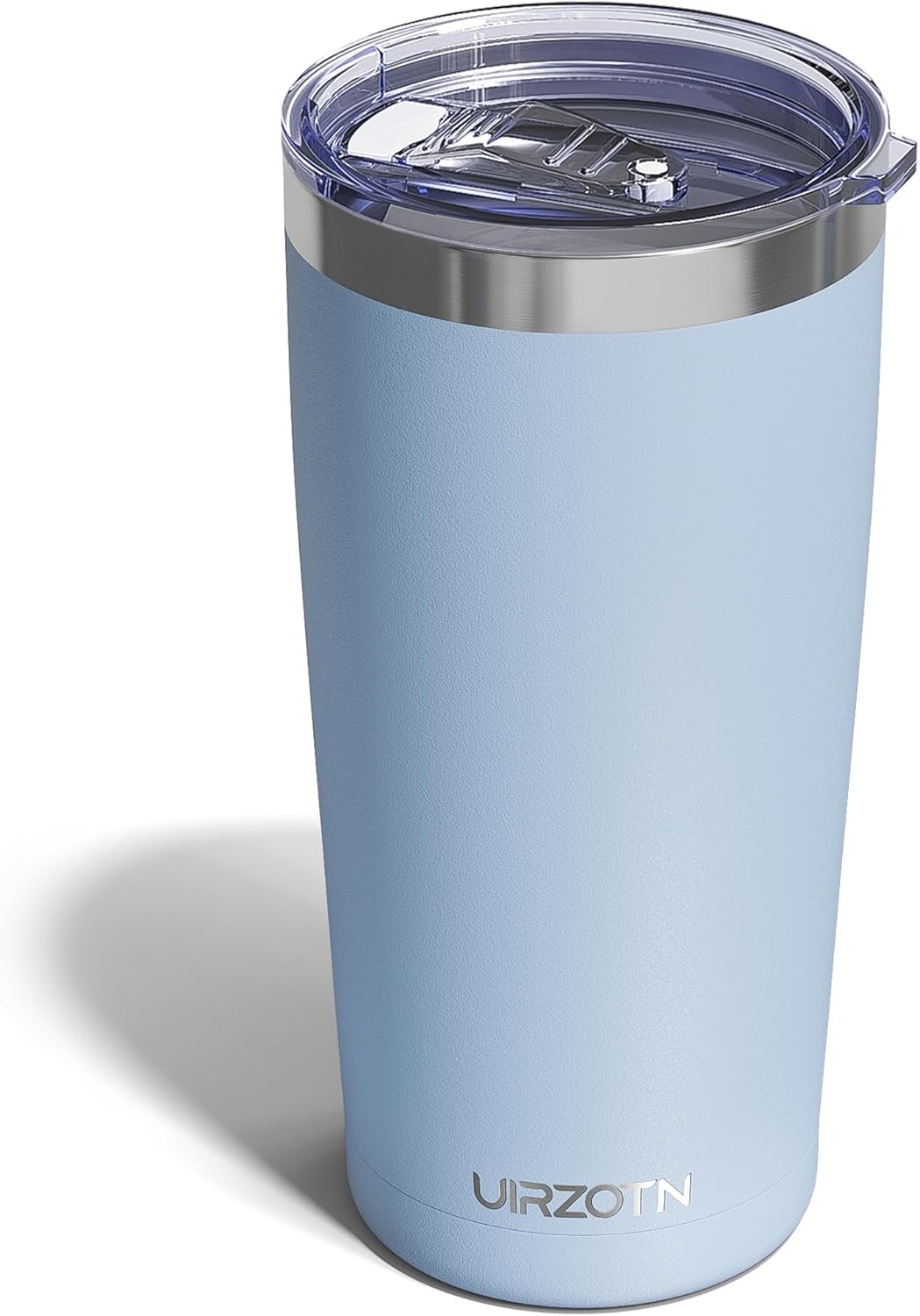 Travel Coffee Tumbler 20oz, Leakproof Travel Coffee Mug with Lid and Straw, Stainless Steel Double Wall Vacuum Insulated Tumbler for Hot/Iced Drinks (Textured Matte, Light Blue)