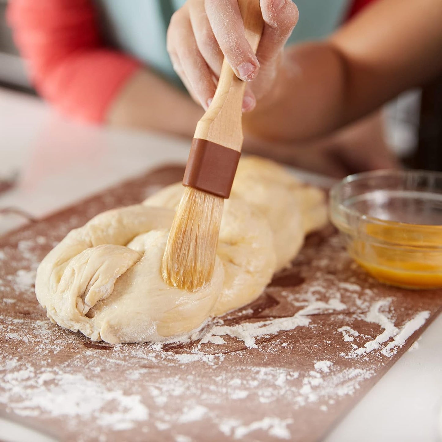 Boao 4 Pieces Natural Bristle Pastry Brush Beech Wooden Handle Basting and BBQ Brushes for Cooking, Butter, Oil, Egg, Marinade, Grilling, Baking, Kitchen Food(1 Inch, 1.5 Inch, 2 Inch, 3 Inch)