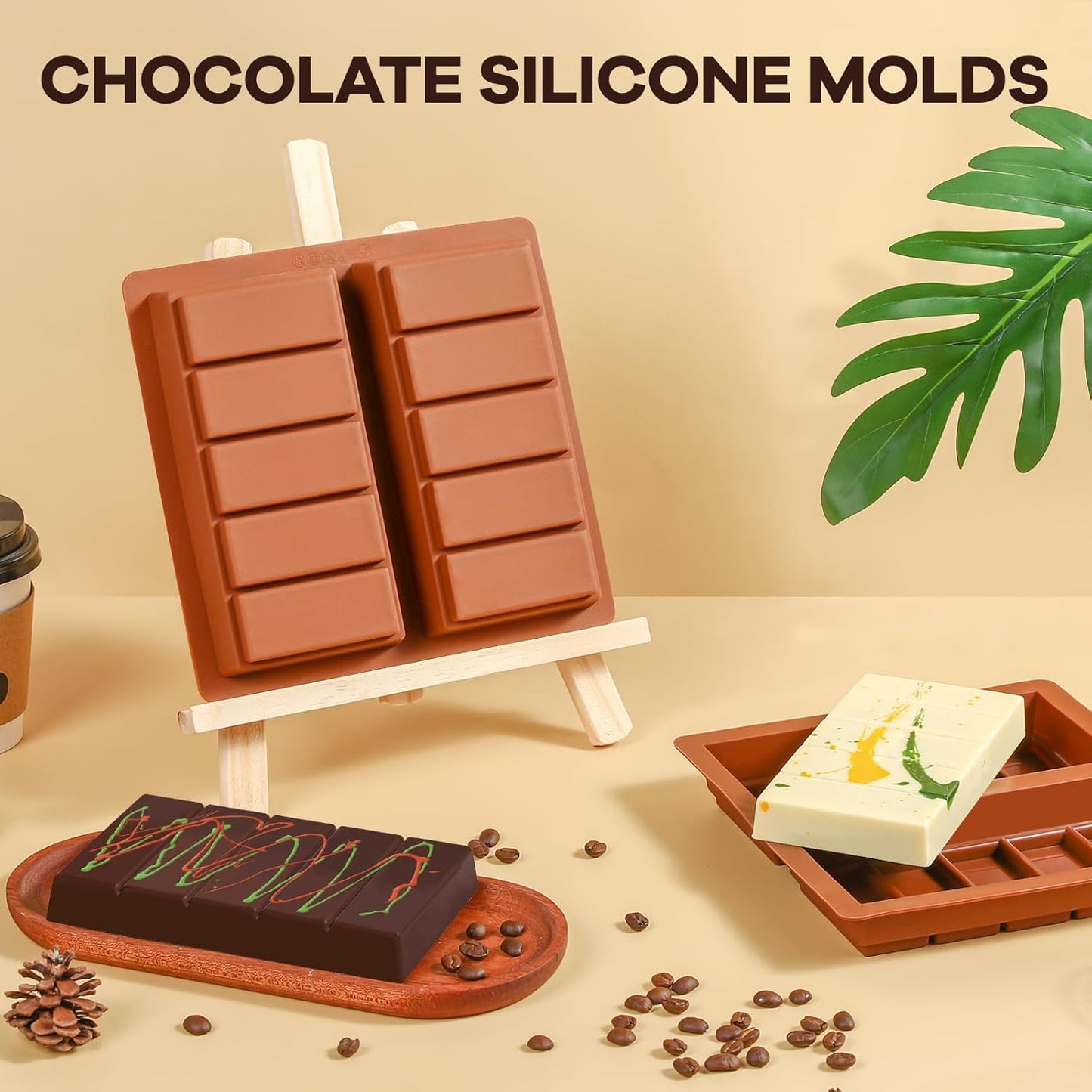 Dubai Chocolate Molds 1 Inch Deep, Silicone Chocolate Bar Mold – Non-Stick, Flexible, Large and Thick Homemade Chocolates, Candies, and Desserts - Set of 1