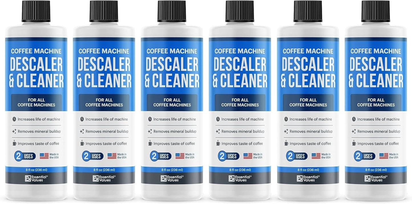 Descaling Solution (12 Uses) Coffee Machine Descaler Cleaner | Compatible with Breville Keurig Nespresso Delonghi & More | Liquid To Descale Automatic Coffee Makers & Espresso Machines