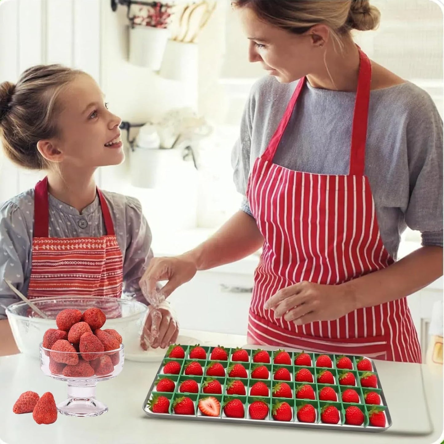 5 Sets Medium Freeze Dryer Tray Dividers Compatible with Harvest Right Trays, Freeze Dried Strawberrie Candy Fruit Dog Cat Treats Tray Dividers, Ideal Accessories for Freeze Dryer Owner(Green)