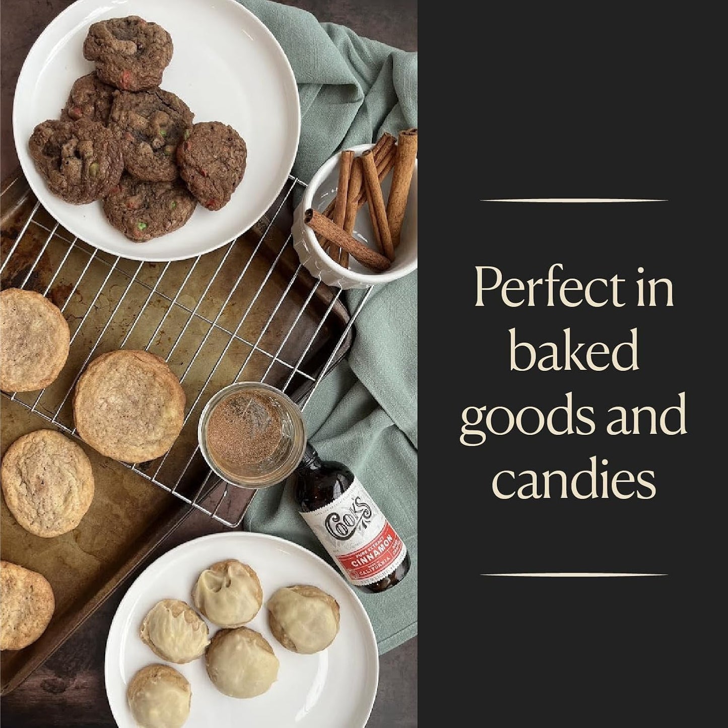 Cook's Pure Cinnamon Extract Made From Fine Ceylon Cinnamon, Premium All Natural Cinnamon Extract for Baking, Cooking, Beverages and Candies, 32 oz