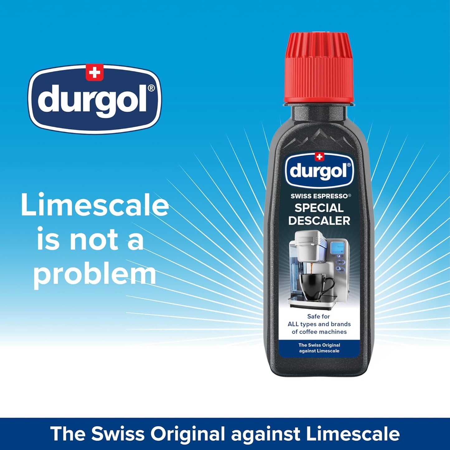 Durgol Swiss Espresso, Descaler and Decalcifier for All Brands of Espresso Machines and Coffee Makers, 4.2 Fluid Ounces (Pack of 4)