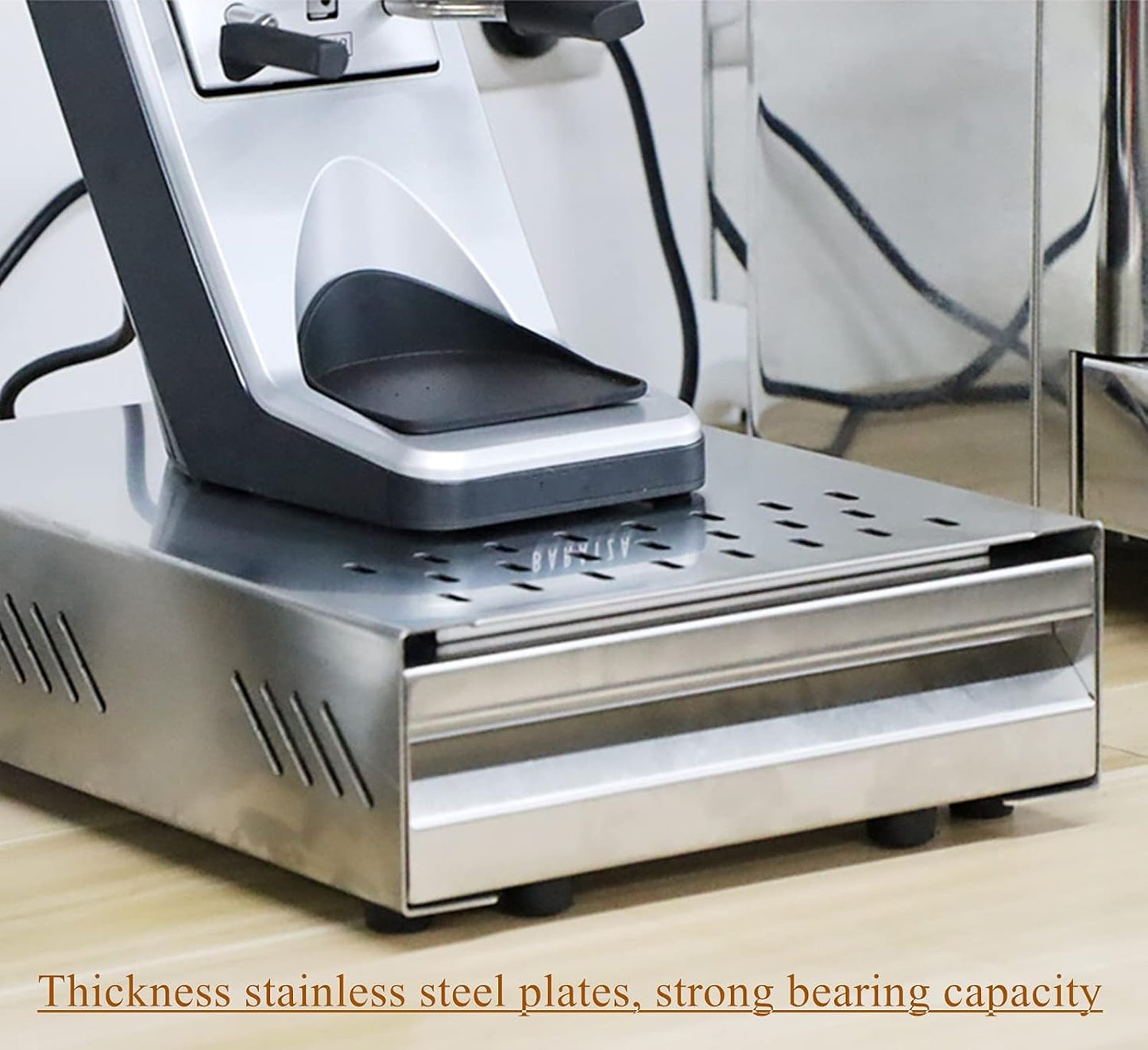 Espresso Knock Box Drawer, 2.5L Capacity Stainless Steel Detachable Coffee Ground Knock Container,For Home,Office,Restaurant and Coffee Shop (Silver)