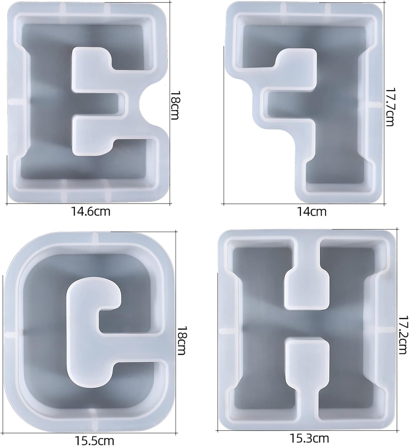 ESEDAGE 7 Inch Letter Resin Mold - 26 Pack English Alphabet Mold for Resin Casting & Soap Making
