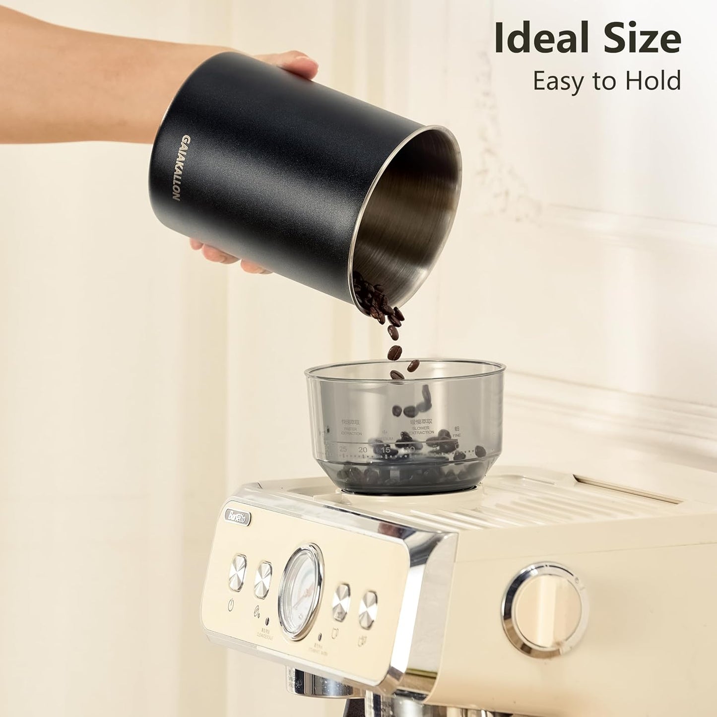 Vacuum Coffee Canister, Stainless Steel Airtight Coffee Storage Container, Coffee Container for 14oz Coffee Beans, Coffee Beans Storage, 42 fl.oz