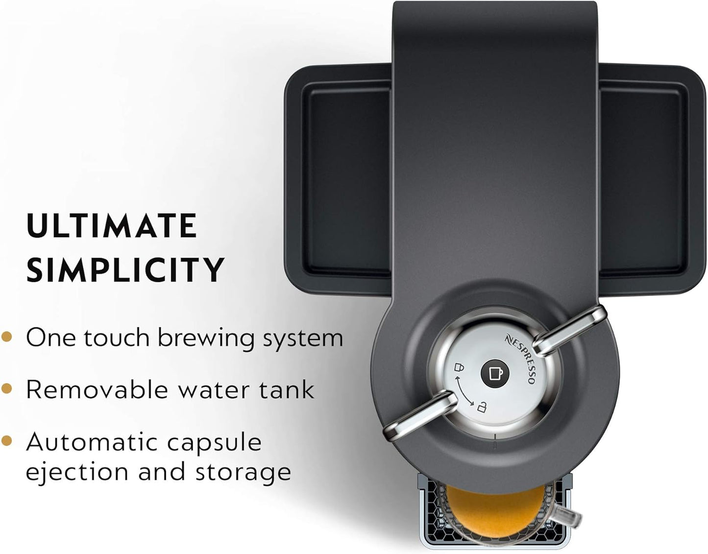 Nespresso Vertuo Coffee and Espresso Machine by De'Longhi with Milk Frother, 1000 Milliliters, Graphite Metal