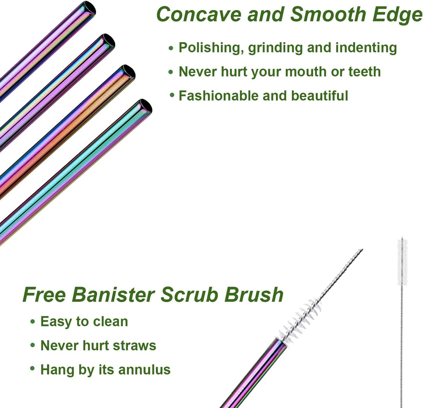 VEHHE Black Metal Straws Reusable Stainless Steel Straws with Cleaning Brush for 20/30 Oz for Yeti RTIC SIC Ozark Trail Tumblers (Black)