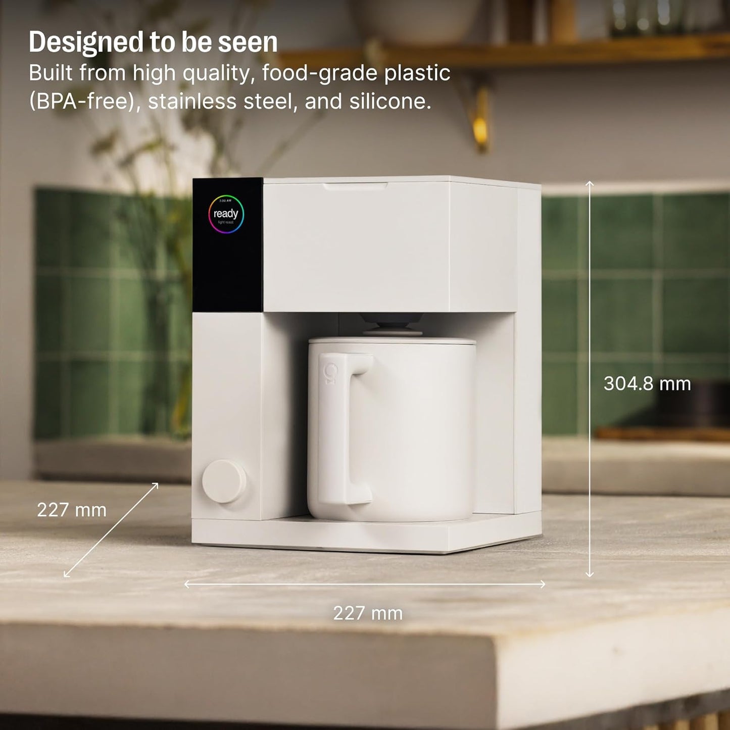 Fellow Aiden Precision Drip Coffee Maker, Thermal Carafe, Perfect Temperature Control, Bloom Cycle, Single Serve to 10 Cup Capacity, Matte White