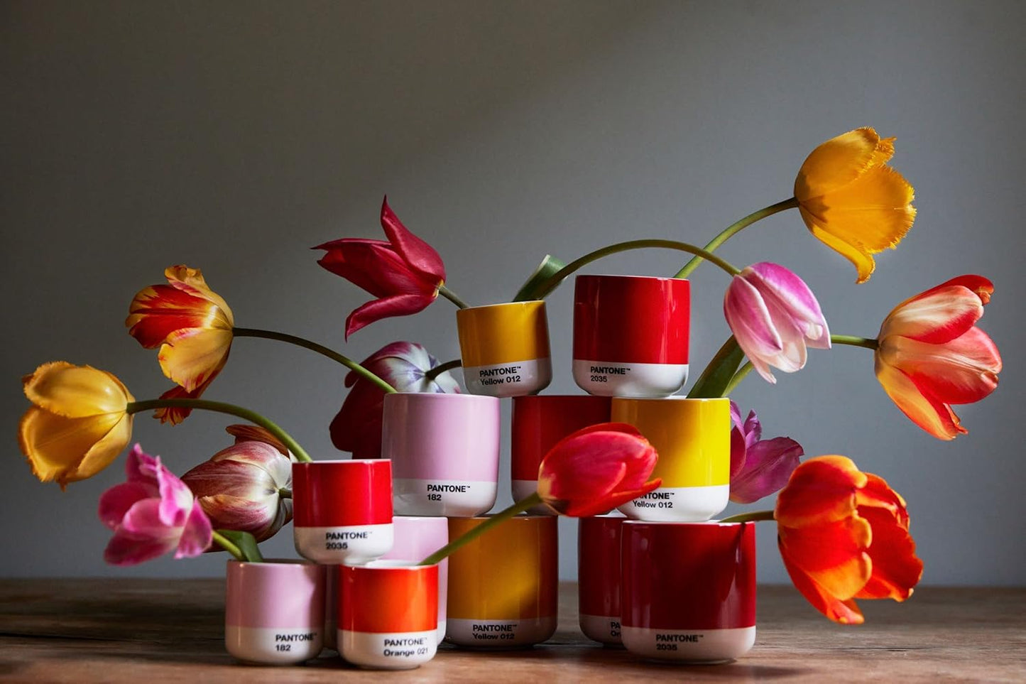 Copenhagen Design Pantone Latte Cup - Double Wall Thermo - Cappuccino Handleless Mug - 7.44oz/220ml, Cool Grey 9