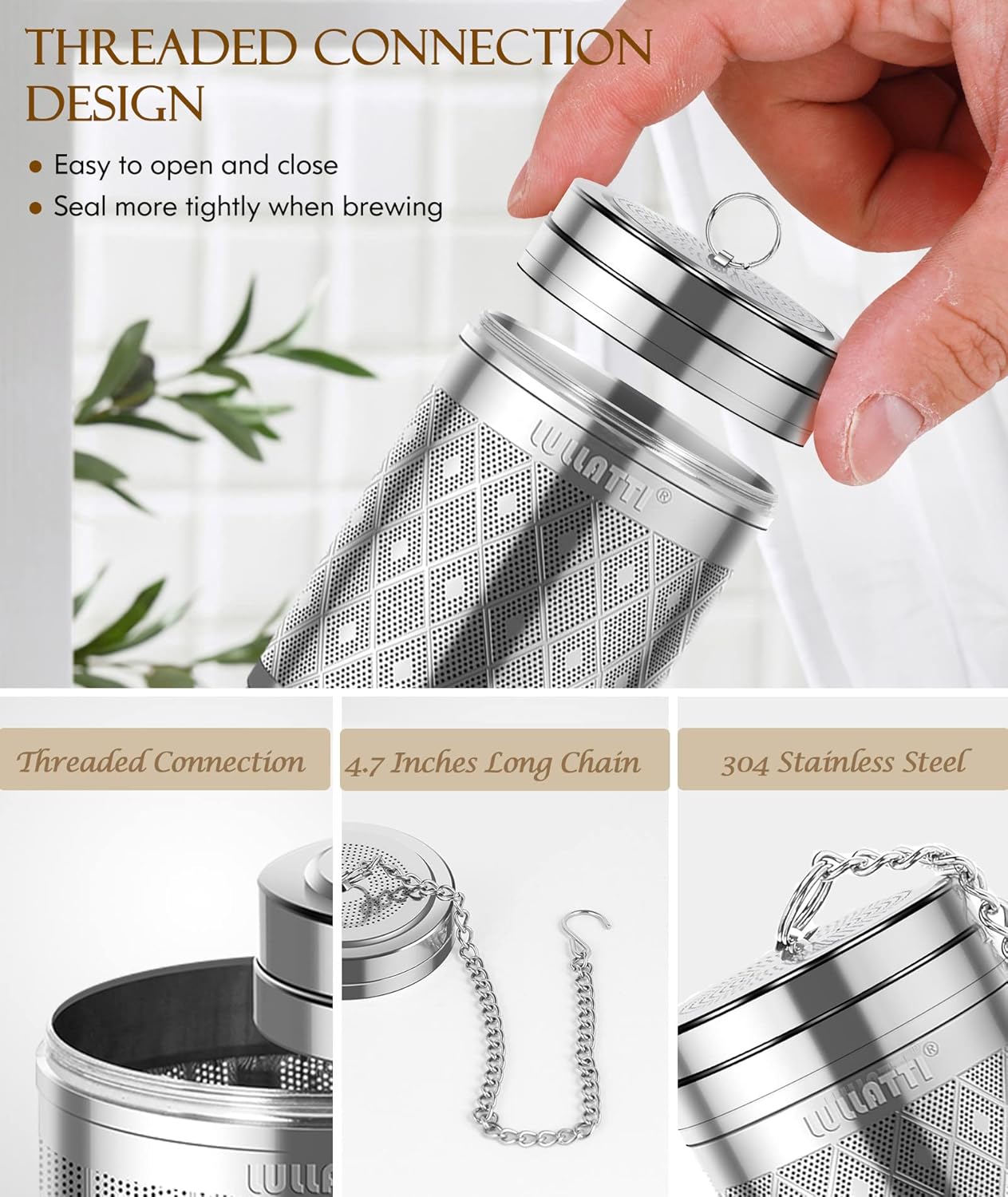 Tea Infusers for Loose Tea, 18/8 Stainless Steel Tea Strainer Set, Extra Fine Mesh Tea Steeper for Brew Tea, Spices & Seasoning