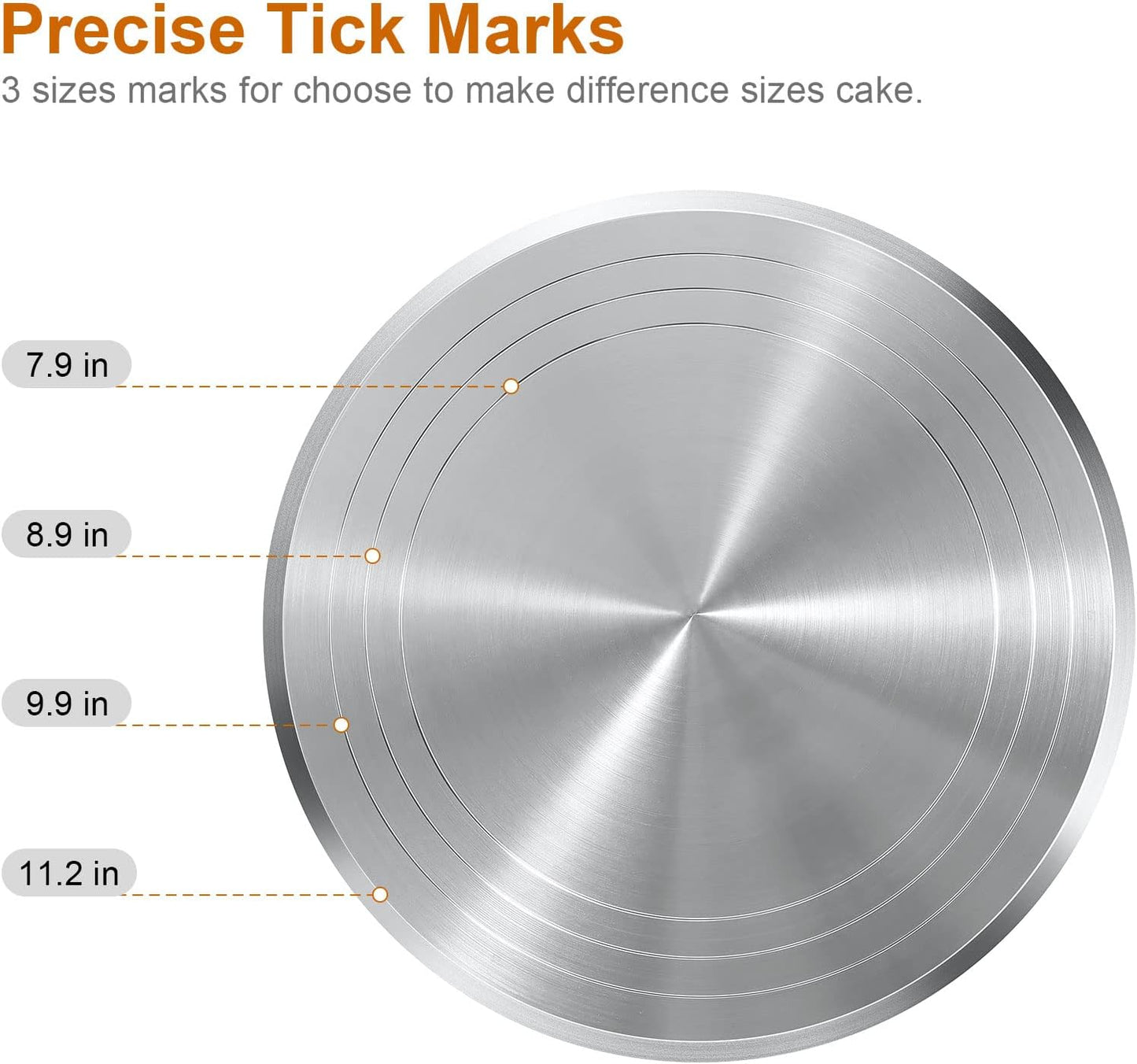 12'' Cake Stand, Cake Spinner Cake Decorating Supplies, Round Decorating Turntable Revolving Aluminum Table Holder Baking Display Tray Plate Tools Accessories for Birthday Wedding Party