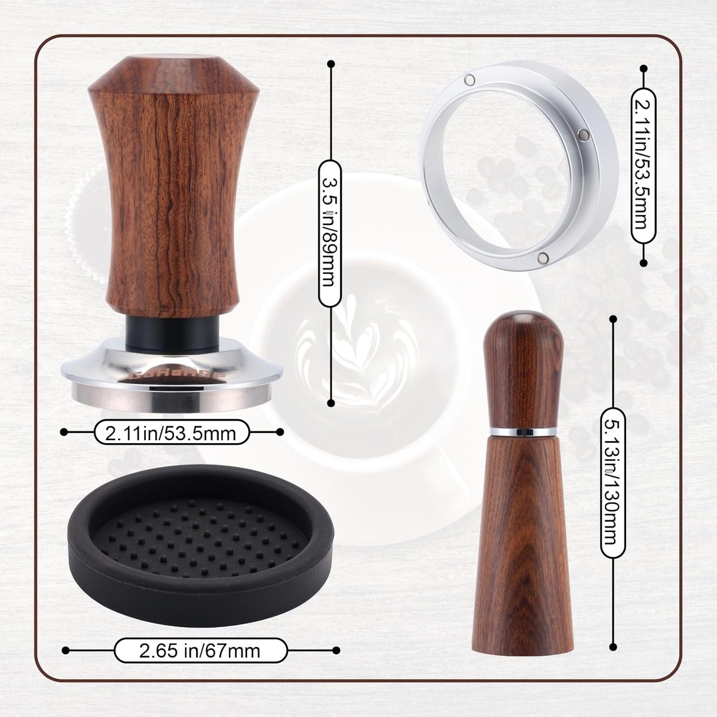 53.5mm Espresso Accessories Kit,Spring Loaded Calibrated Espresso Tamper,Wdt Tool Espresso & Dosing Funnel Set,Coffee Tamper Espresso Machine Accessories For 53.5 mm Portafilter Barista Tools