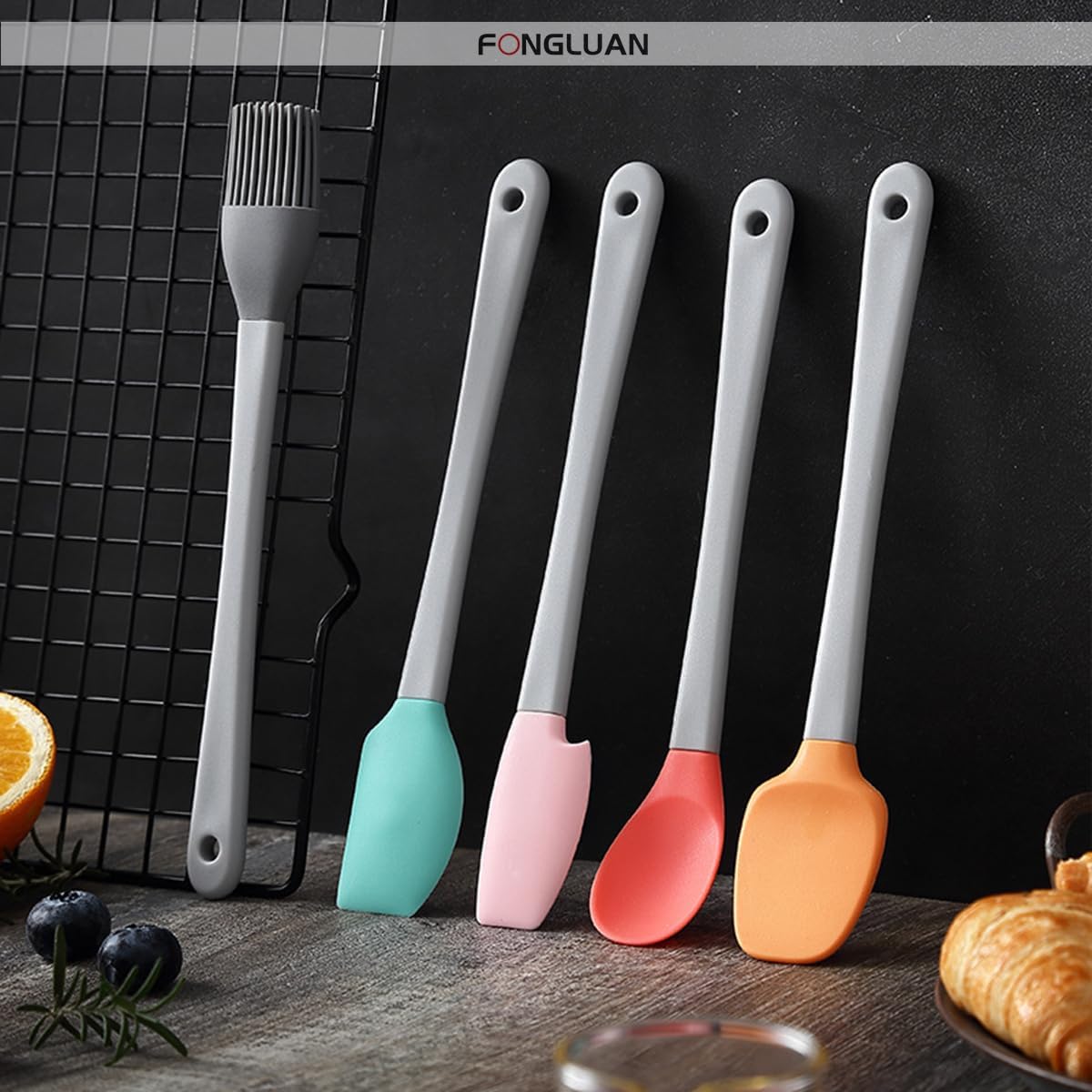 Mini Silicone Spatula Set of 5 - Heat Resistant & Nonstick Rubber Spatulas - Dishwasher Safe Kitchen Utensils for Cooking, Baking, Mixing