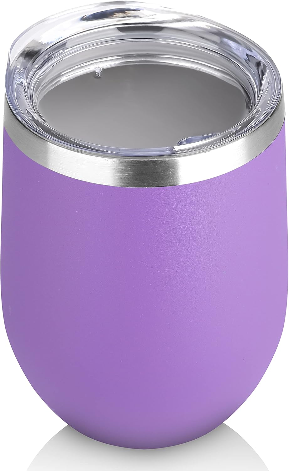 DOMICARE Stainless Steel Wine Tumbler Bulk with Lid, Personalized Insulated Tumblers Set, 12oz Travel Coffee Cups Pack of 1, Purple