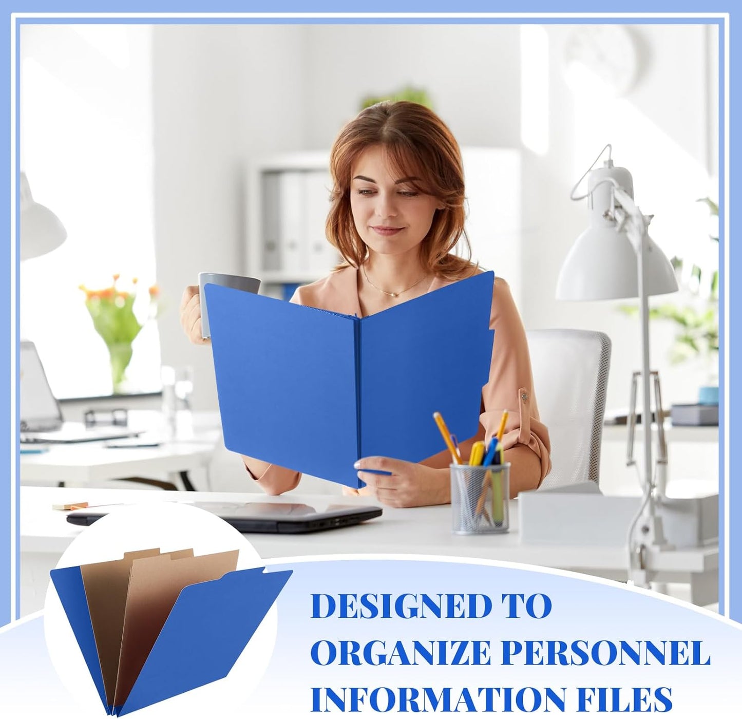 36 Pcs Classification Folders Letter Size,Back to School Supply for Teacher, Student, 2 Pocket Dividers Pressboard File Folder Bulk with 2 Fasteners,2 in Expanding File Organizer (Dark Blue)