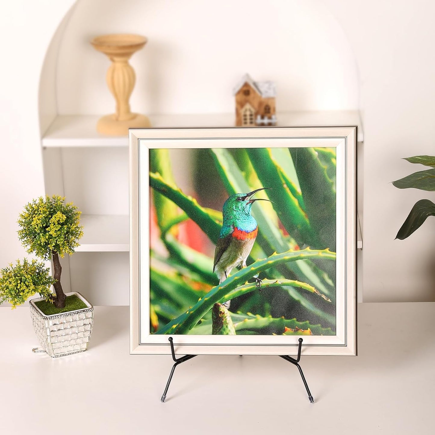 2-Pack Upgraded Anti-Slip Plate Stands for Display, 12 Inch Decorative Iron Plate Holders, Easel, Frame, Book, Card, Plaque, Picture Display Stands