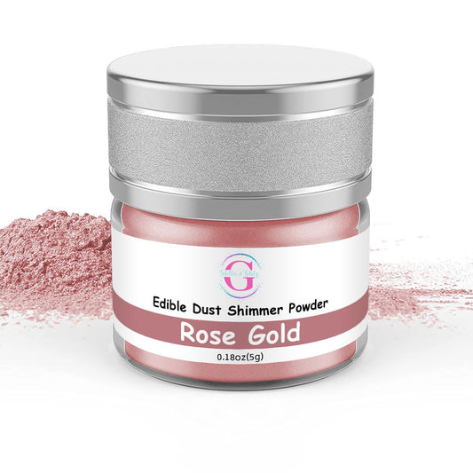 Glitter & Glitz Edible Glitter for Drinks - Premium Drink Glitter Edible Dust for Cocktails, Baking, Brew, Champagne - Luster Dust and Cocktail Glitter - Edible Glitter for Drinks Decoration (Rose Gold, 5Grams)