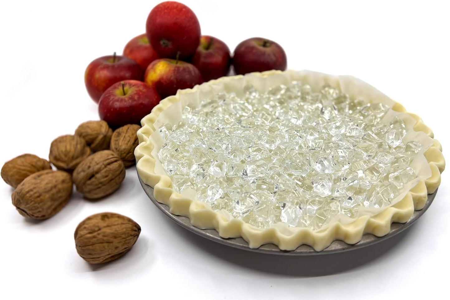 Jewel Glass Pie Weights for Baking | Will Not Roll Away | Better Than Ceramic | Dust-Free Borosilicate Glass | Large Quantity 2.5 lbs | Drawstring Storage Bag | Essential baking tools and accessories