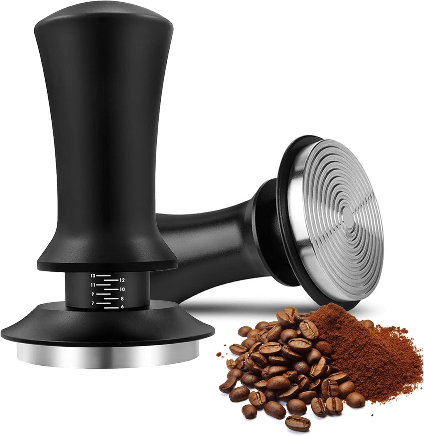 51mm Espresso Tamper with Precise Scales, Adjustable Constant Pressure Coffee Tamper for Espresso Machine, Spring-Loaded Auto-Return Espresso Accessories for Home Commercial Espresso Brewing