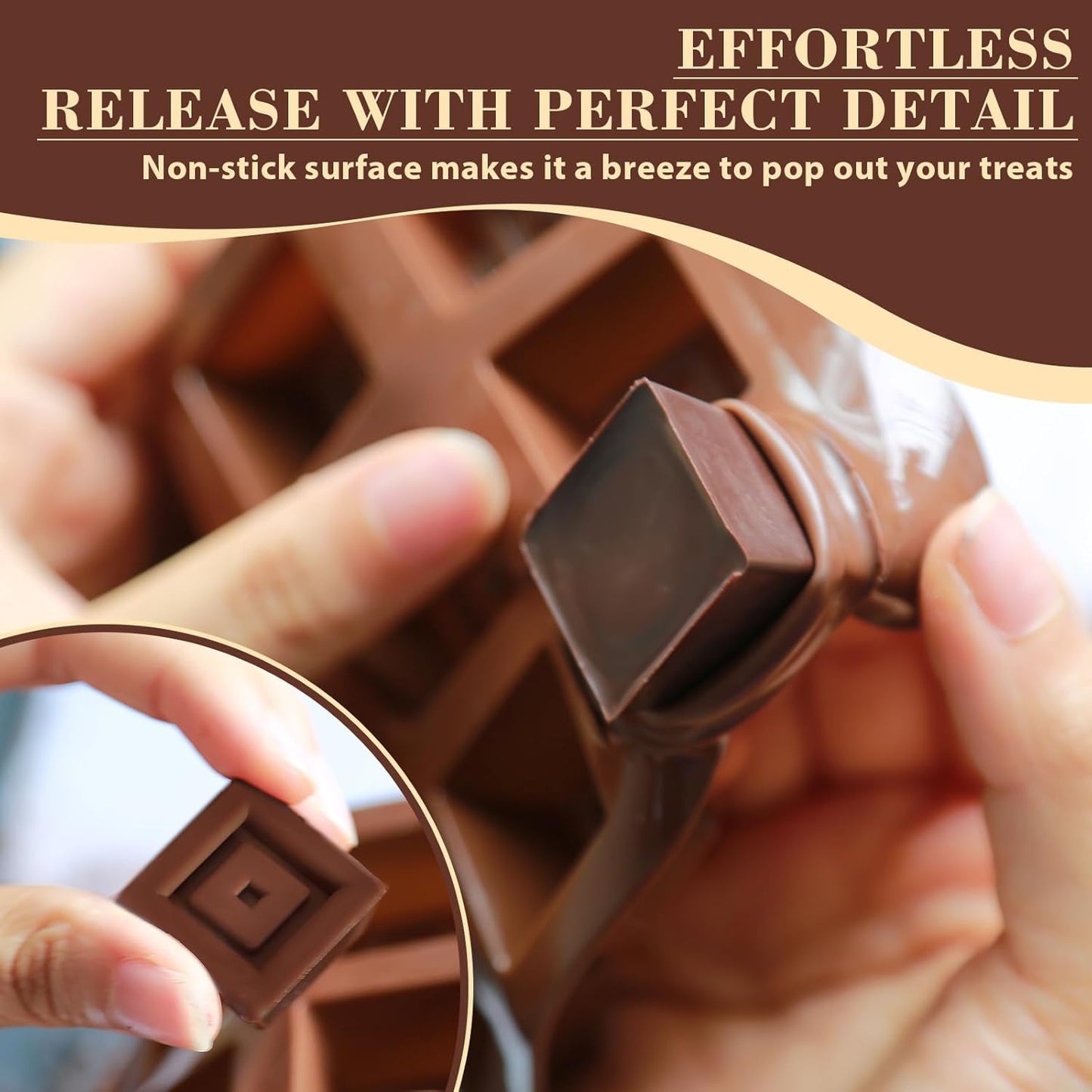 HKNMTT Chocolate Molds Silicone for Hard Candy Butter, 4 Pcs Small Bite Size Heart Star Sqaure Shapes Truffle Caramel Mould, Homemade Wax Melts Food Grade Baking Set Oven Safe Kit