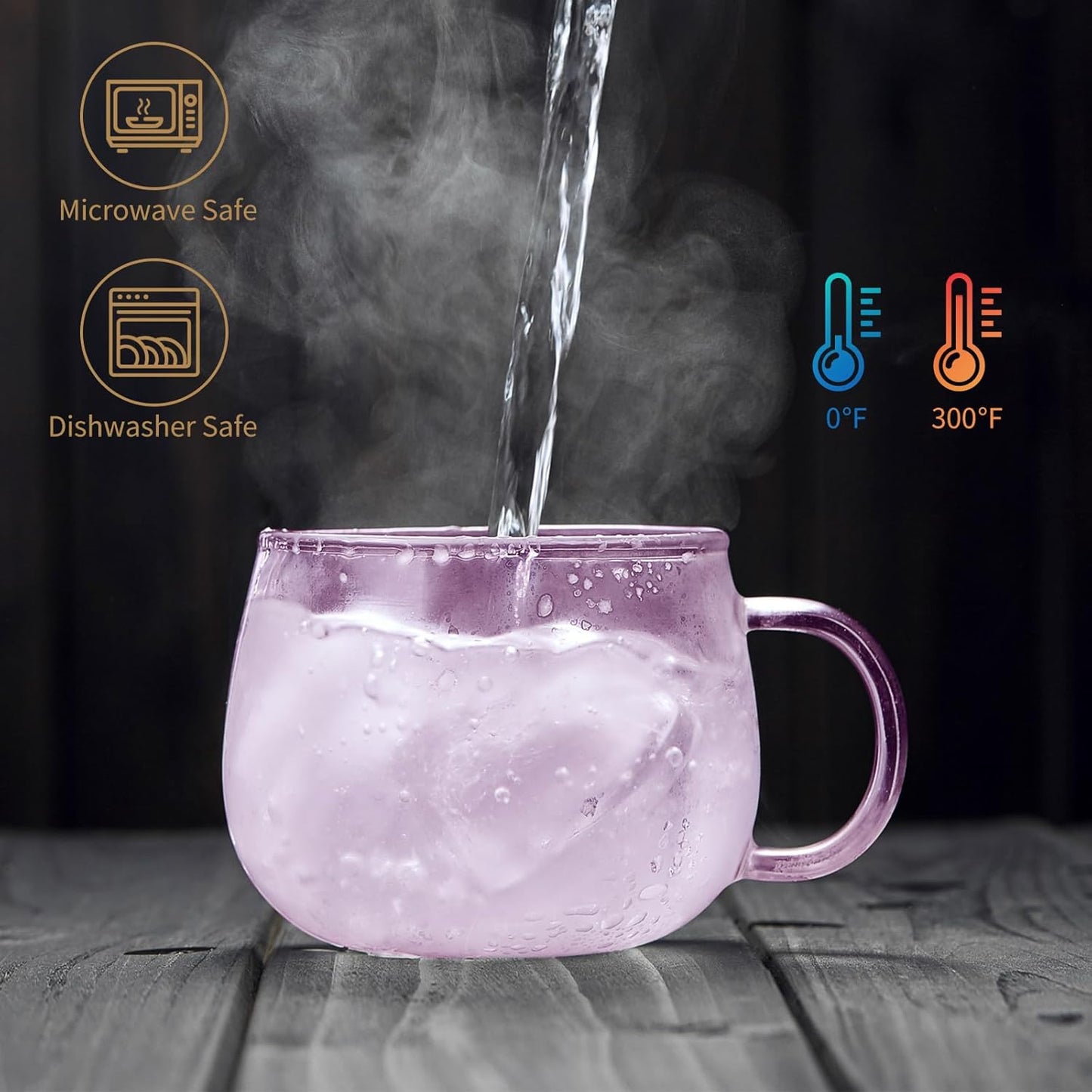 11oz Pink Glass Tea Cup with Infuser and Lid– Versatile and Elegant Gift for Women, Perfect for Loose Leaf Tea and Other Beverages