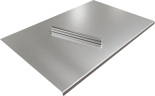 Stainless Steel Cutting Board with Lip 31.5" L X 22.8" W Large Cutting Board Metal Baking Board Non Stick Thick Board with Rolling Pin for Meat Fruits Vegetables Bread and Baking