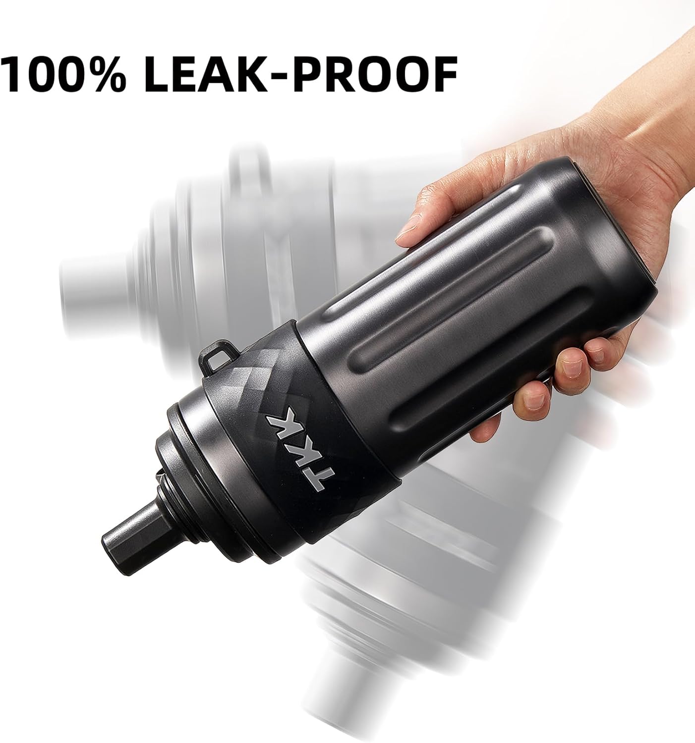 TKK 17 OZ Travel Tumbler Ceramic Lining with Straw Lid, Stainless Steel Vacuum Insulated Double Wall Coffee Tumbler, Leak Proof Iced Water Bottle with Carry Strap for Hot & Cold Drinks, Tungsten Steel