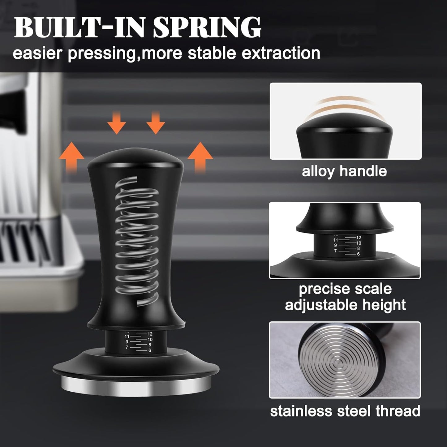 Espresso Accessories Kit 51mm, Coffee Tamper Set with Espresso Tamper, WDT Tool, Espresso Tamper Mat, Espresso Dosing Funnel, Puck Screen, Espresso Tools for 51mm Coffee Machine Accessories