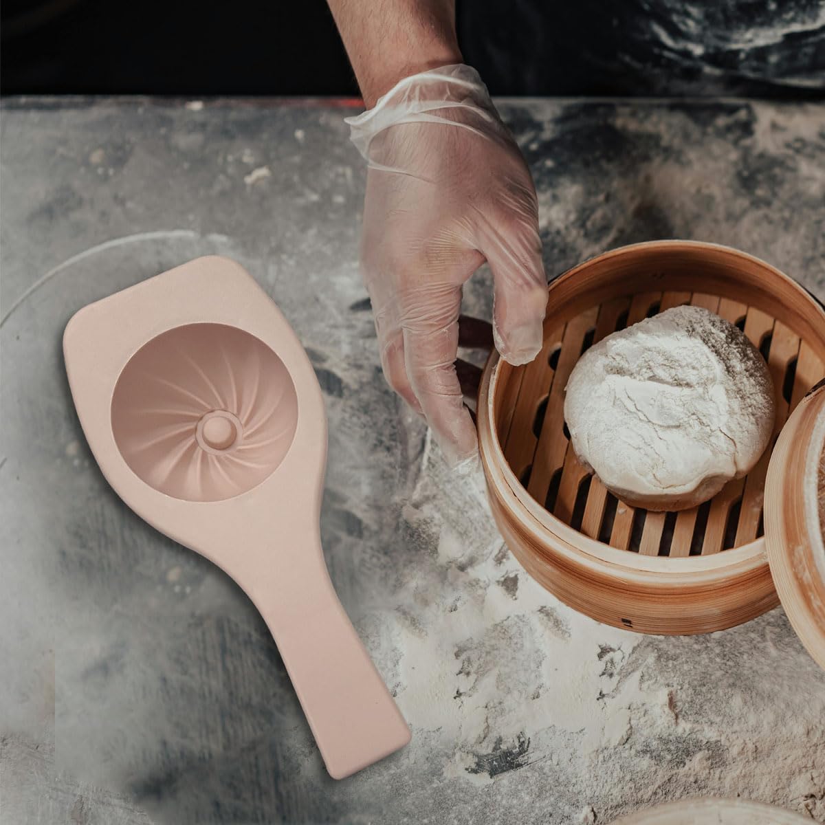 2Pcs DIY Steamed Bun Mold,Chinese Cake Cookie Stamp Baozii Maker for Home Kitchen Baking Cooking