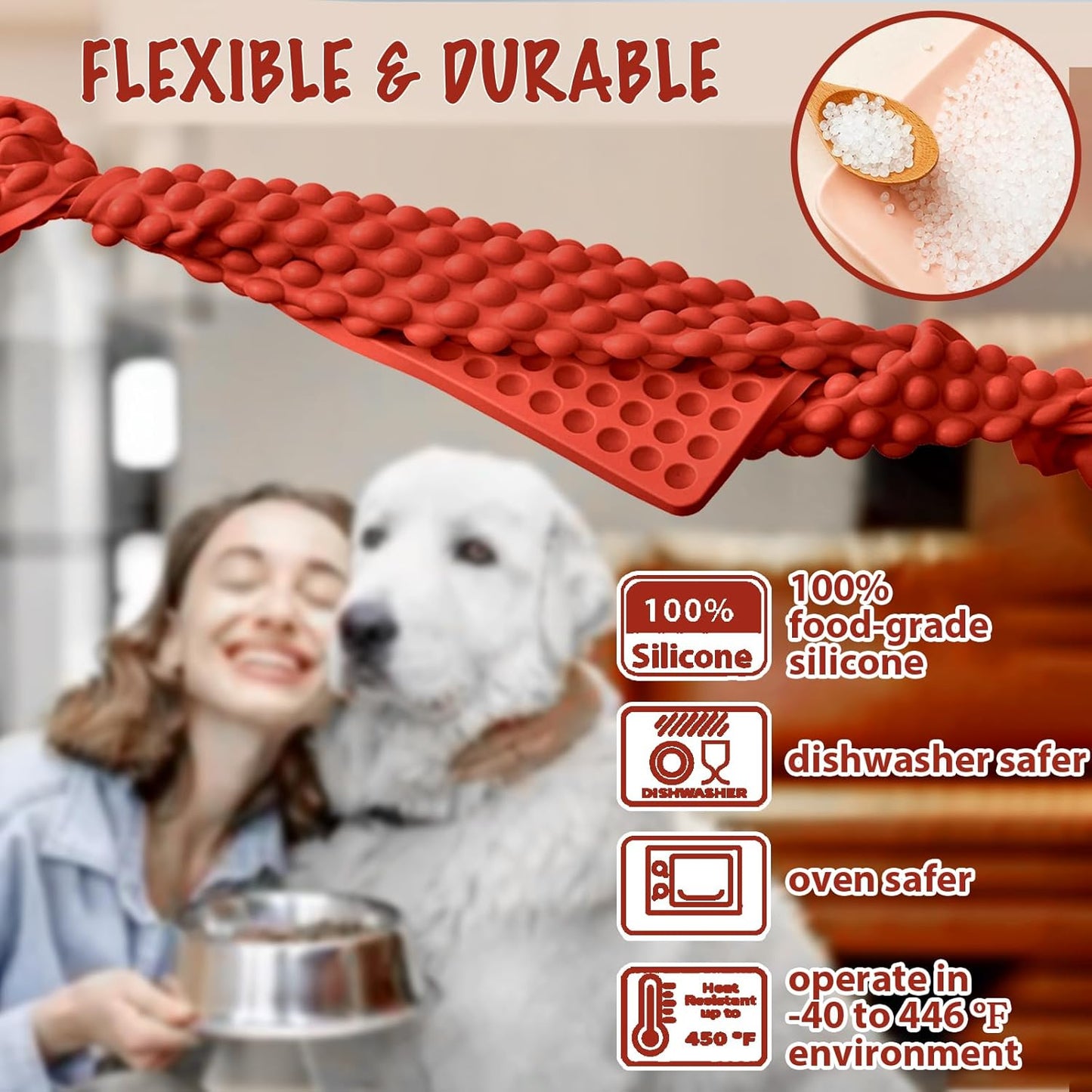 HKNMTT Silicone Mini Round Shape Molds, 468 Cavities Tiny Semi Sphere Baking Sheet Dog Treats Molds Candy Freezer Oven Safe Homemade Dog Treats Kit BPA Free Food Grade