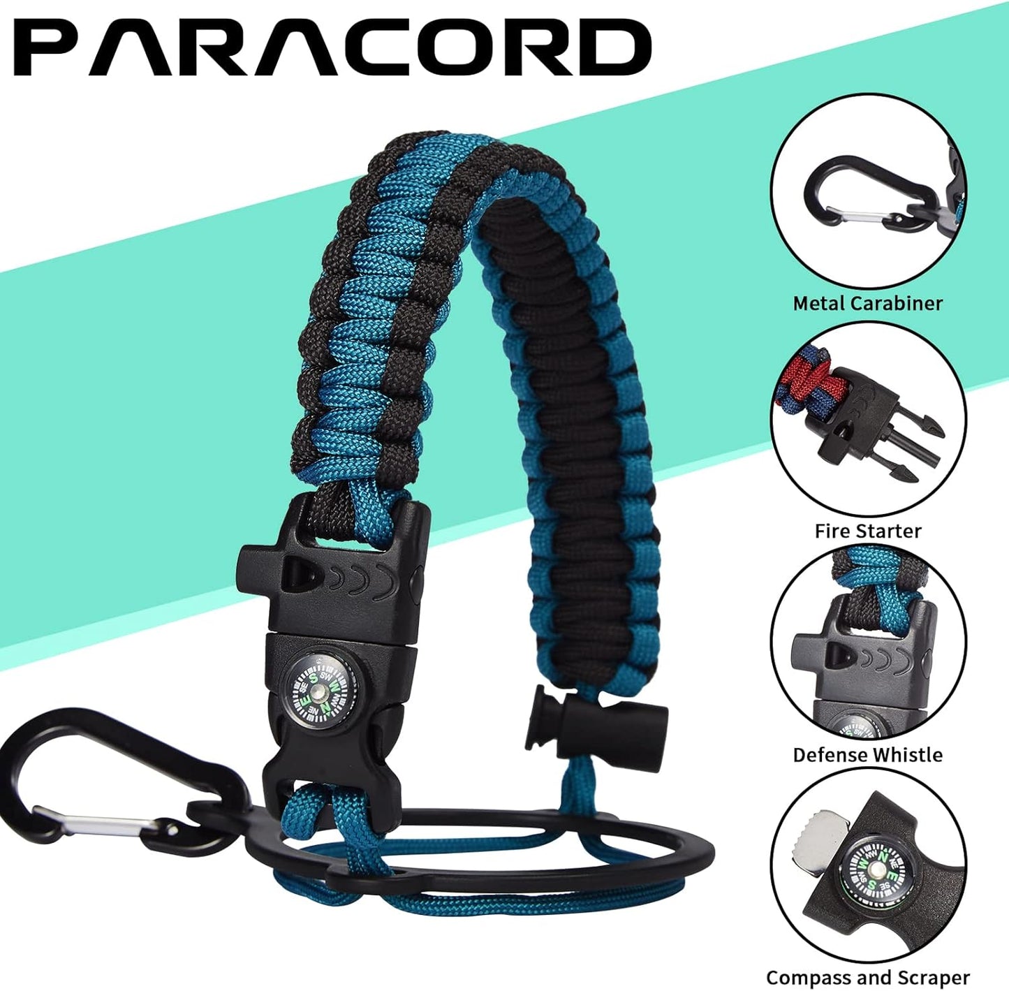 1 Gallon Water Bottle Stainless Steel - 128oz Insulated Flask Water Bottle with Sleeve Strap, Big Water Jug with Straw & Spout Lid, Gym Camping Gallon Water Bottle w/Paracord Handle, protective Boot