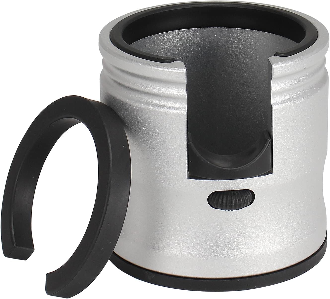 Espresso Tamping Station, Coffee Portafilter Holder, Aluminum Alloy Stand Fit for Most 51mm, 53mm, 54mm and 58mm Portafilter (Round,Silver)