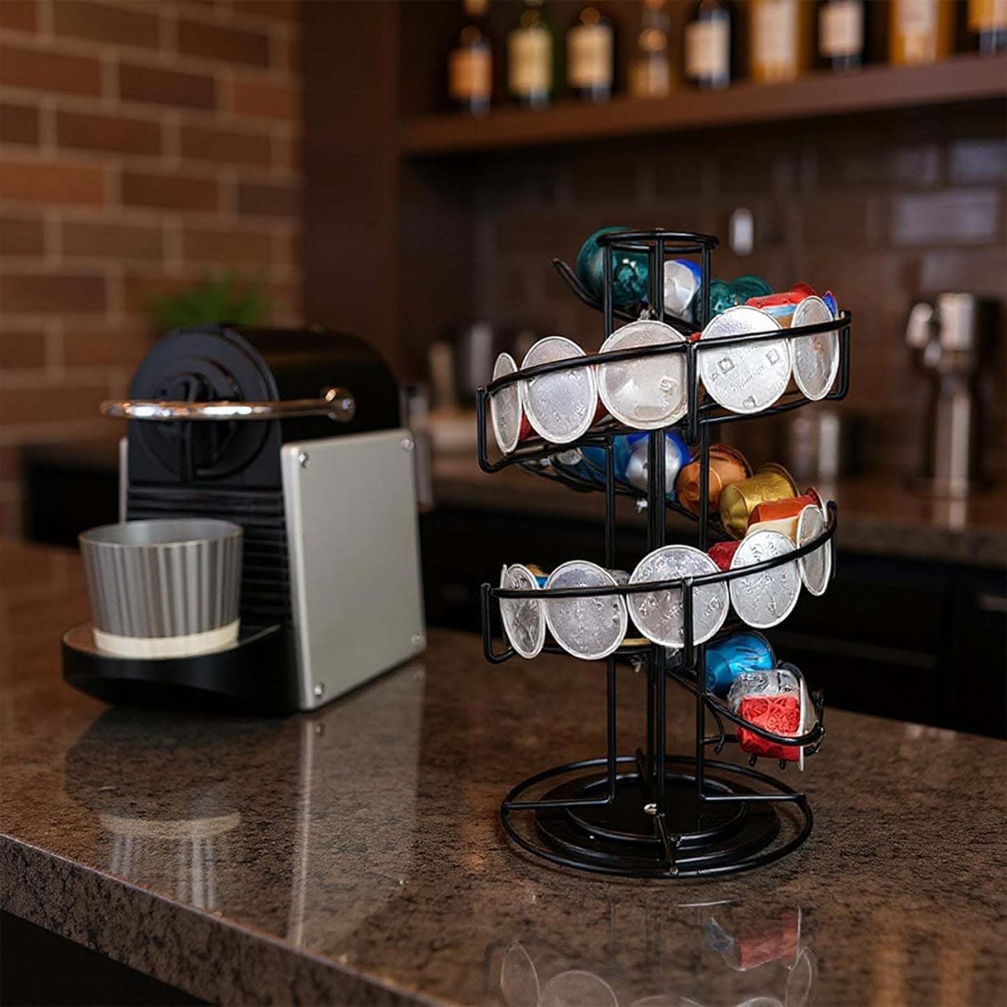 Coffee Pod Carousel Holder, Coffee Pod Storage Stand Organizer Holds up to 30 for Countertop Home Office Kitchen