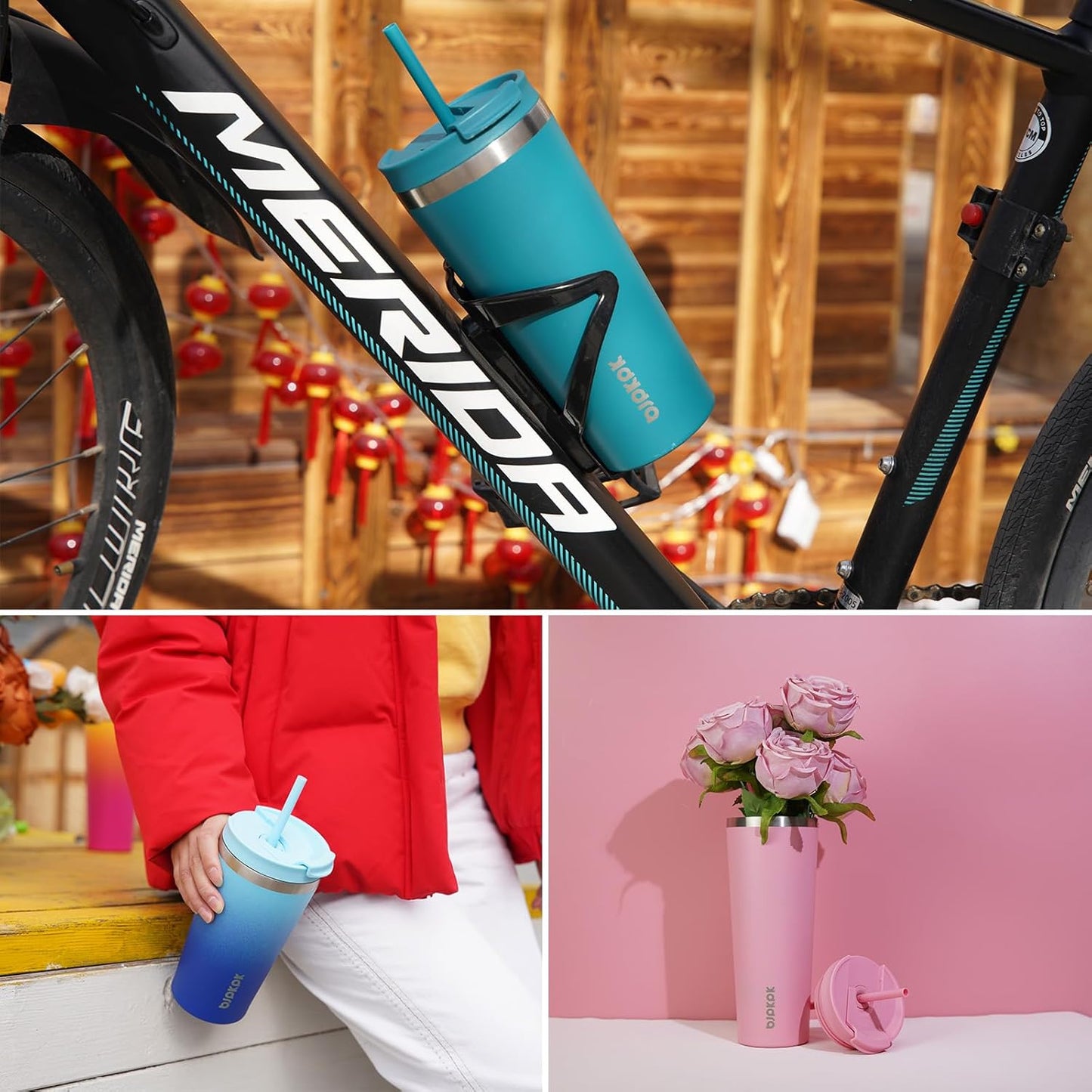 BJPKPK 22oz Stainless Steel Insulated Tumbler With lid And Straw Travel Coffee Thermal Tumblers Cup For Women And Men,Navy Blue