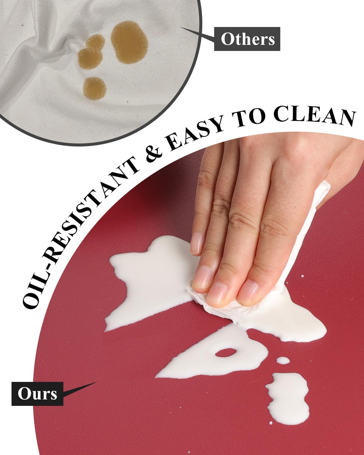 Wine Red Plastic Table Cover Protector, 36" x 54" Waterproof Easy Flat PVC Desk Pad Mat, 1.5mm Thick Rectangle Vinyl Table Top Protector for Dining Room Table, Office, Dresser