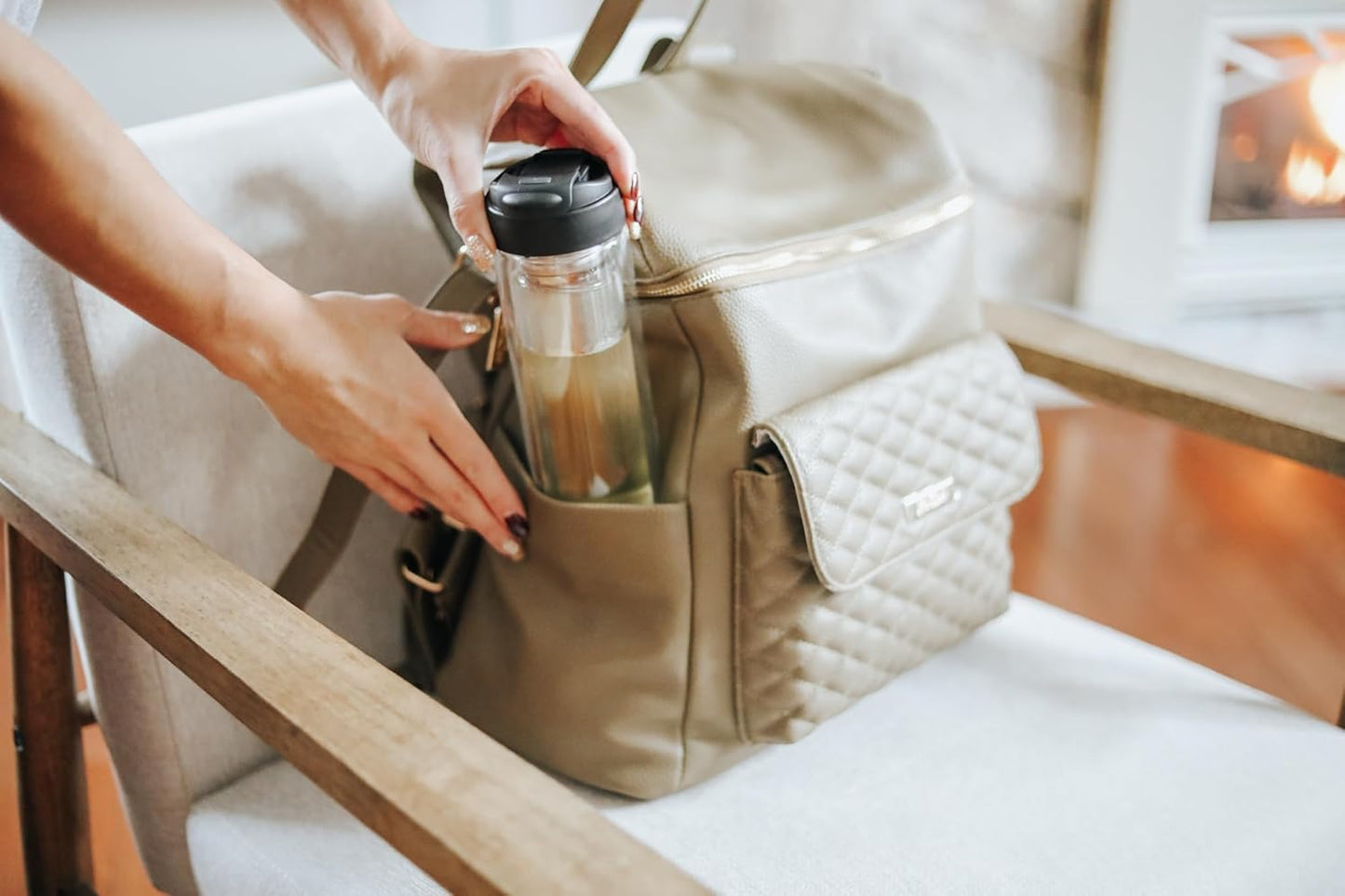 Teabloom Travel Tea Infusing Cup – Insulated Borosilicate Glass Bottle with Magnetic Controlled Infuser and Flip Lid for Hot Tea, Cold-brew Coffee, Fruit Water – The Innovator Tumbler (15oz/450ml)