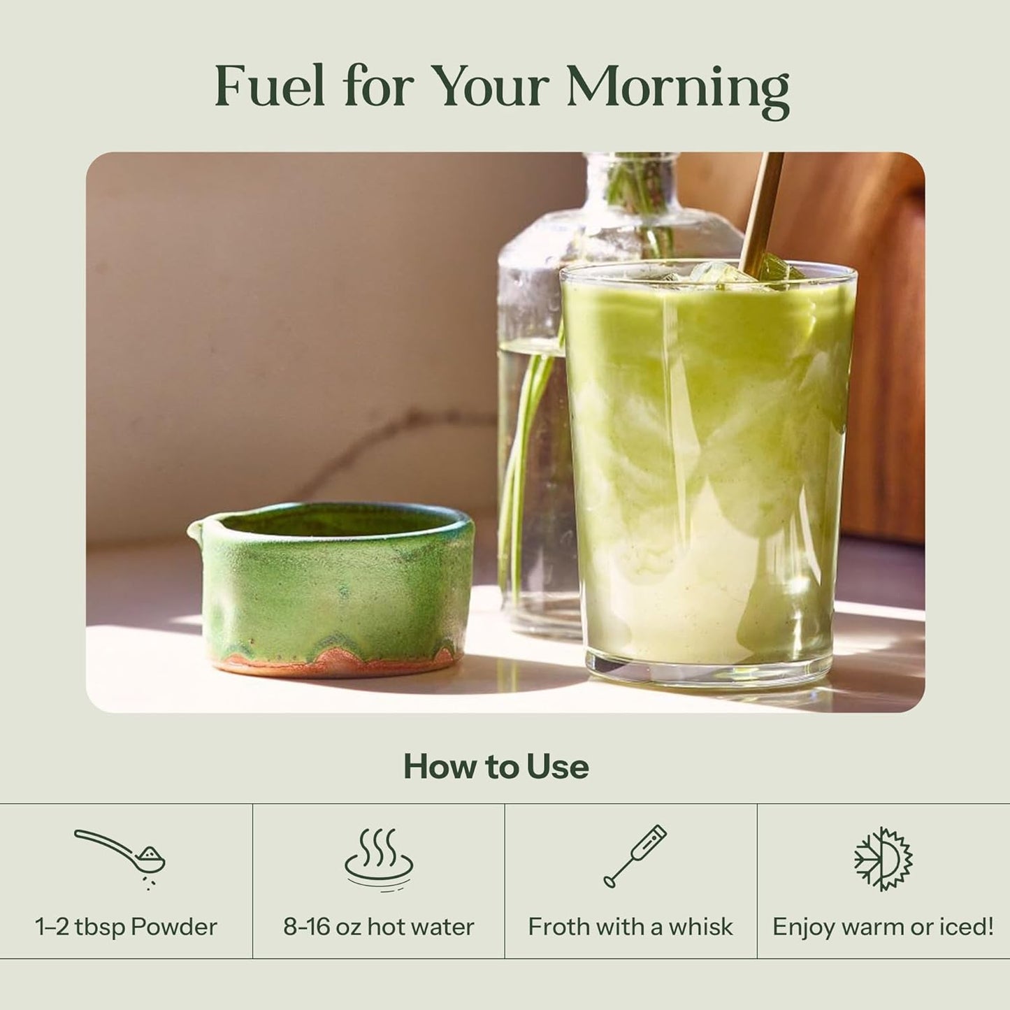 KROMA. Intermittent Fasting Matcha, 36 Servings, Organic Ceremonial Grade Powder, Zero Sugar Gluten Free Green Tea with Ginger, L Theanine, Spirulina, Turmeric, Matcha Latte Powder, Fasting & Energy Support