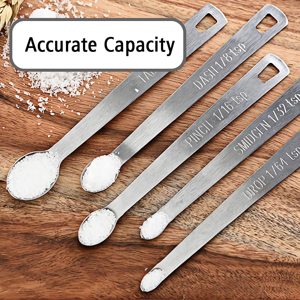 3PCS 1/64 Teaspoon(1/64tsp, 0.08ml, Drop) Single Tiny Measuring Spoon, Small Individual Stainless Steel Measure Spoons Only