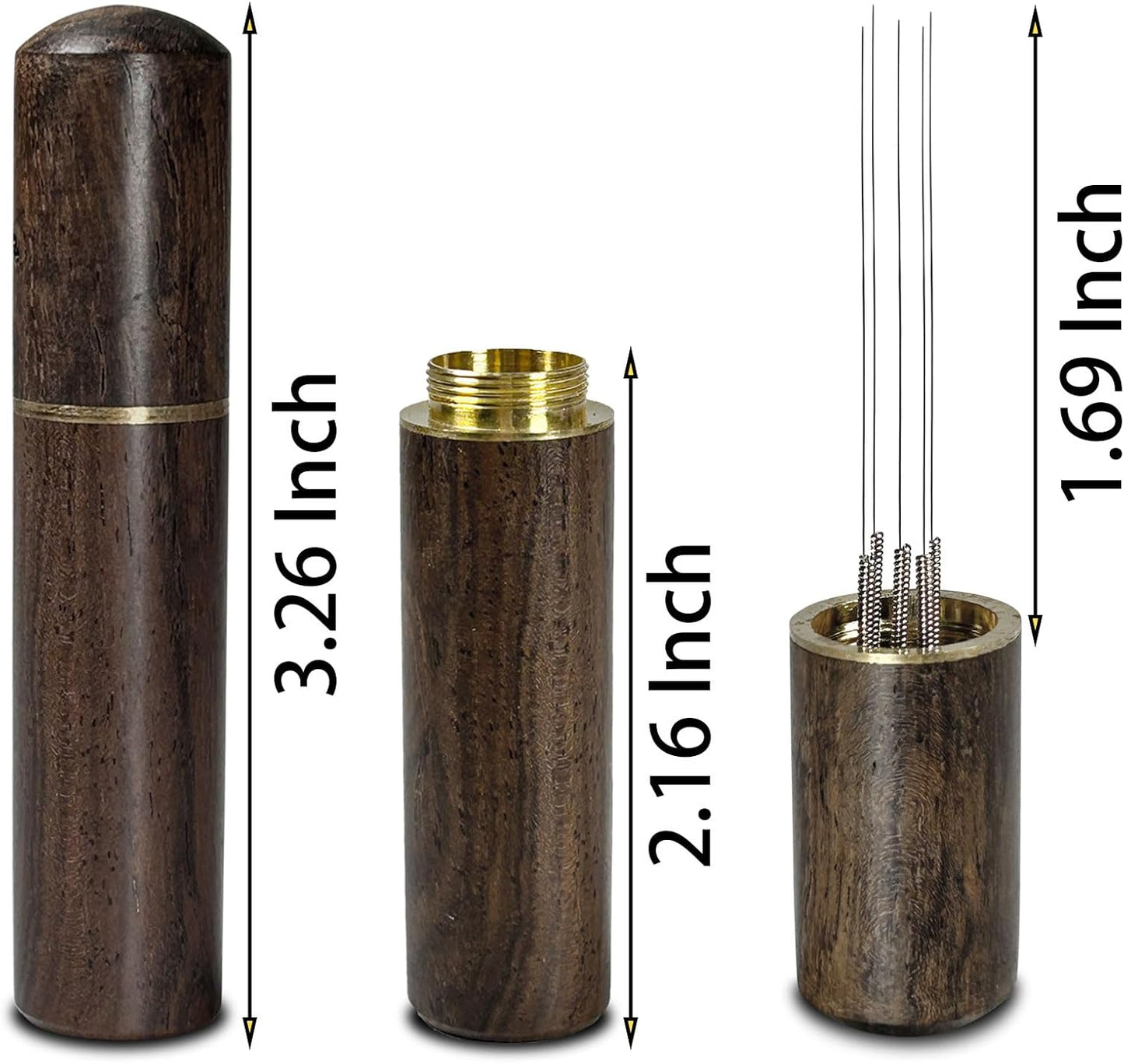 Espresso Stirrer 5 Needles 0.4mm WDT Distribution Tools for Barista, Natural Wood Handle and Stand, Espresso Distribution Tools for Home Kitchen Cafe