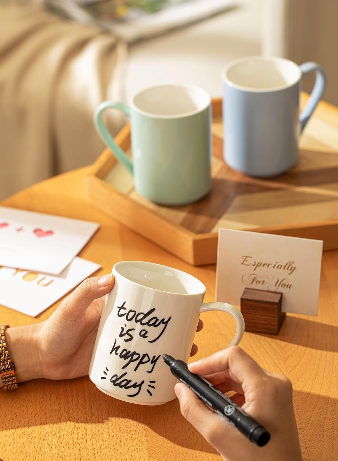 Sweese Coffee Mug, Porcelain 11 Oz Coffee Mugs Set of 6, Ceramic Coffee Cups with Handle for Coffee, Tea, Cocoa and Mulled Drinks - Multicolor, Cool Assorted Colors