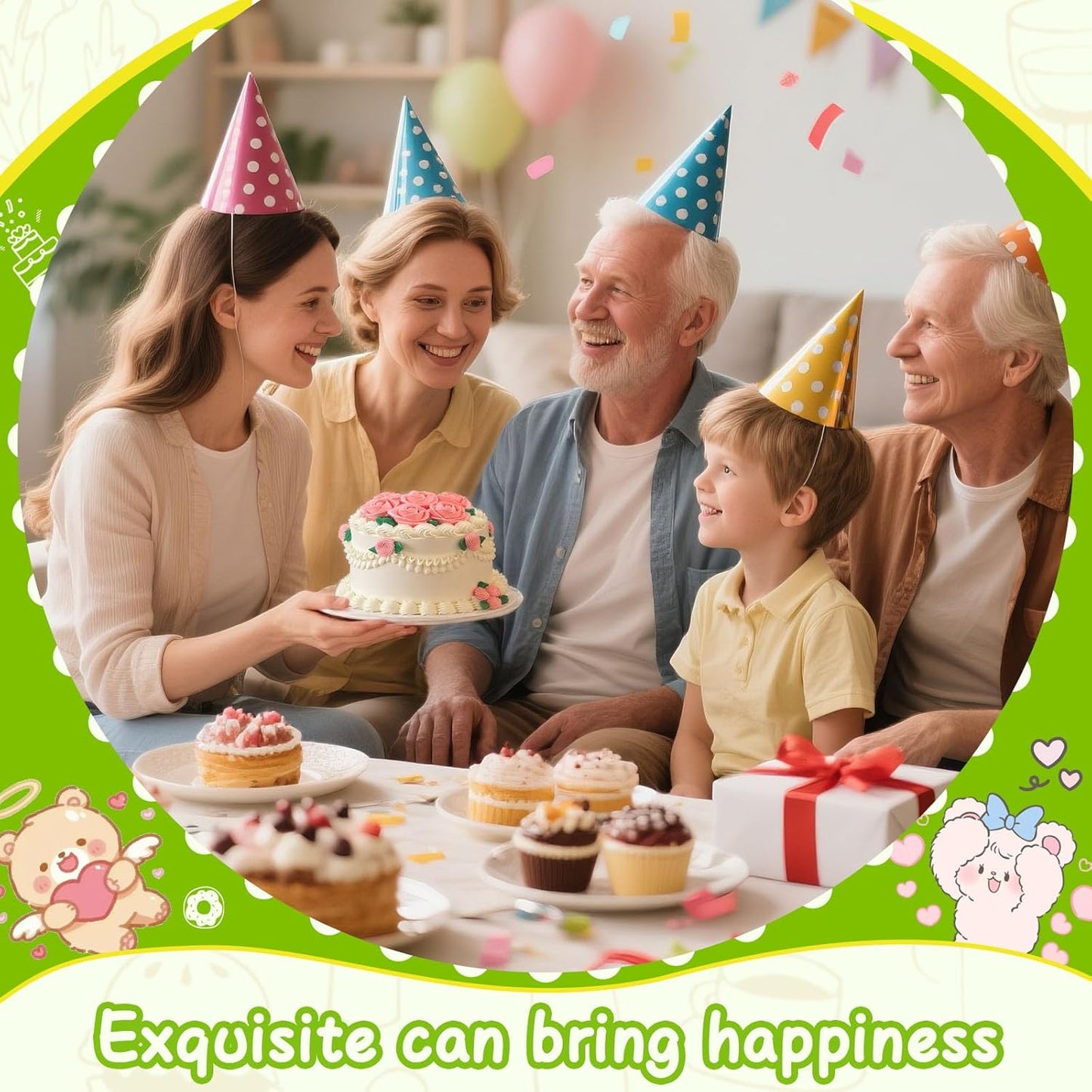 Suuker Fondant Rose Piping Tips Set, Stainless Steel Cake Decorating Pastry Tools, Cake Decorating Supplies Baking Set Tools (7 Pieces)